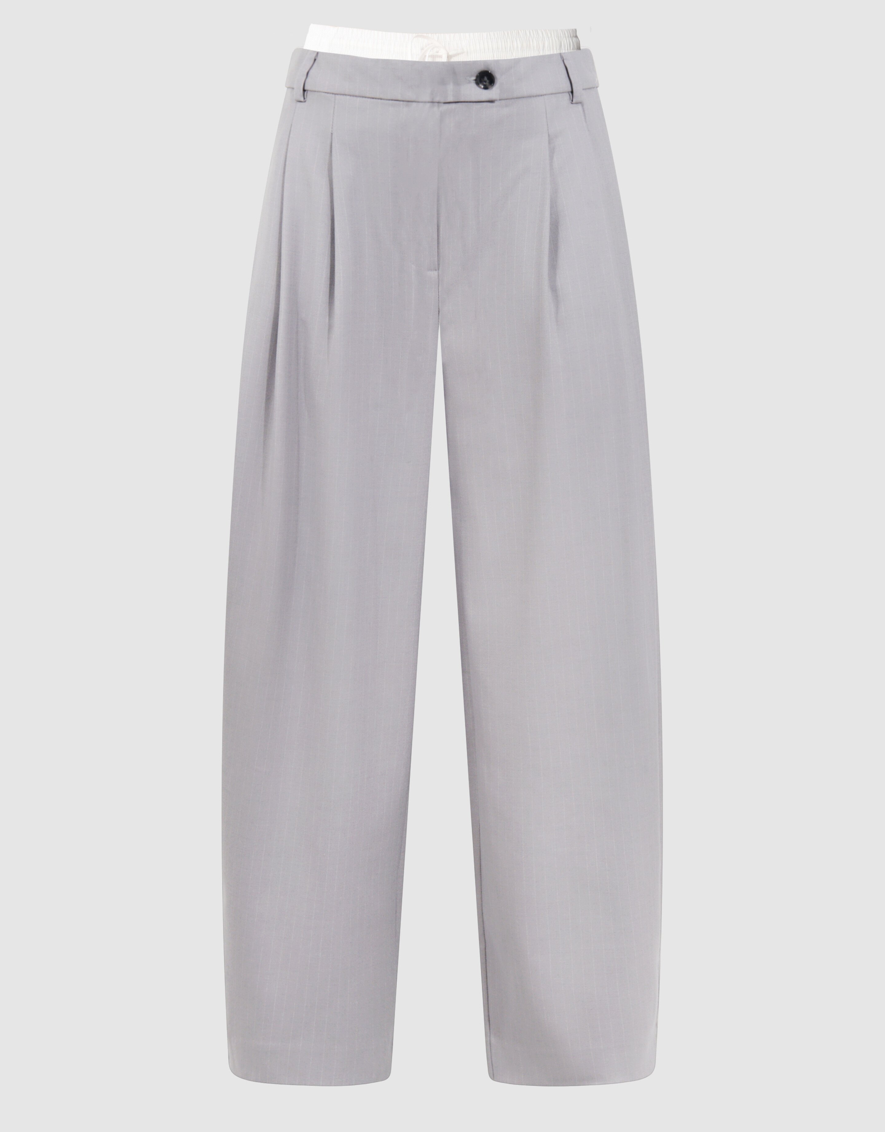 Pinstripe Barrel Fit Pantalon Lichtgrijs SHOEBY WOMEN