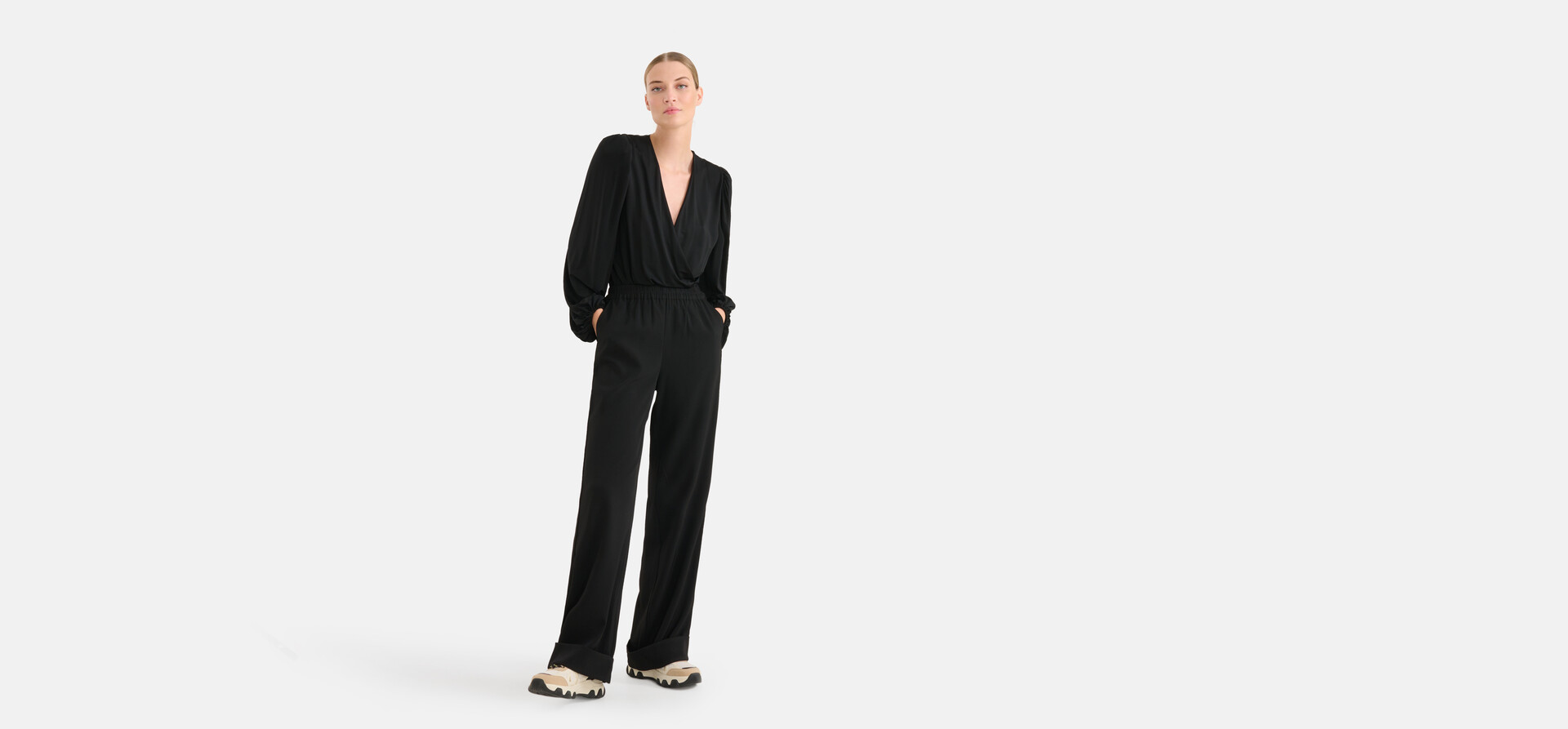 Omslag Wide Leg Broek Zwart By Mieke SHOEBY WOMEN