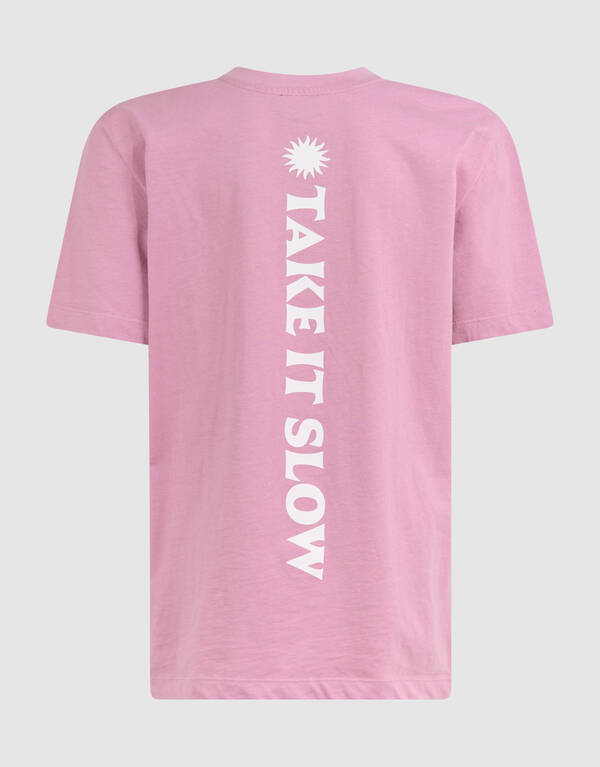 Take It Slow Artwork T-shirt Roze SHOEBY BOYS