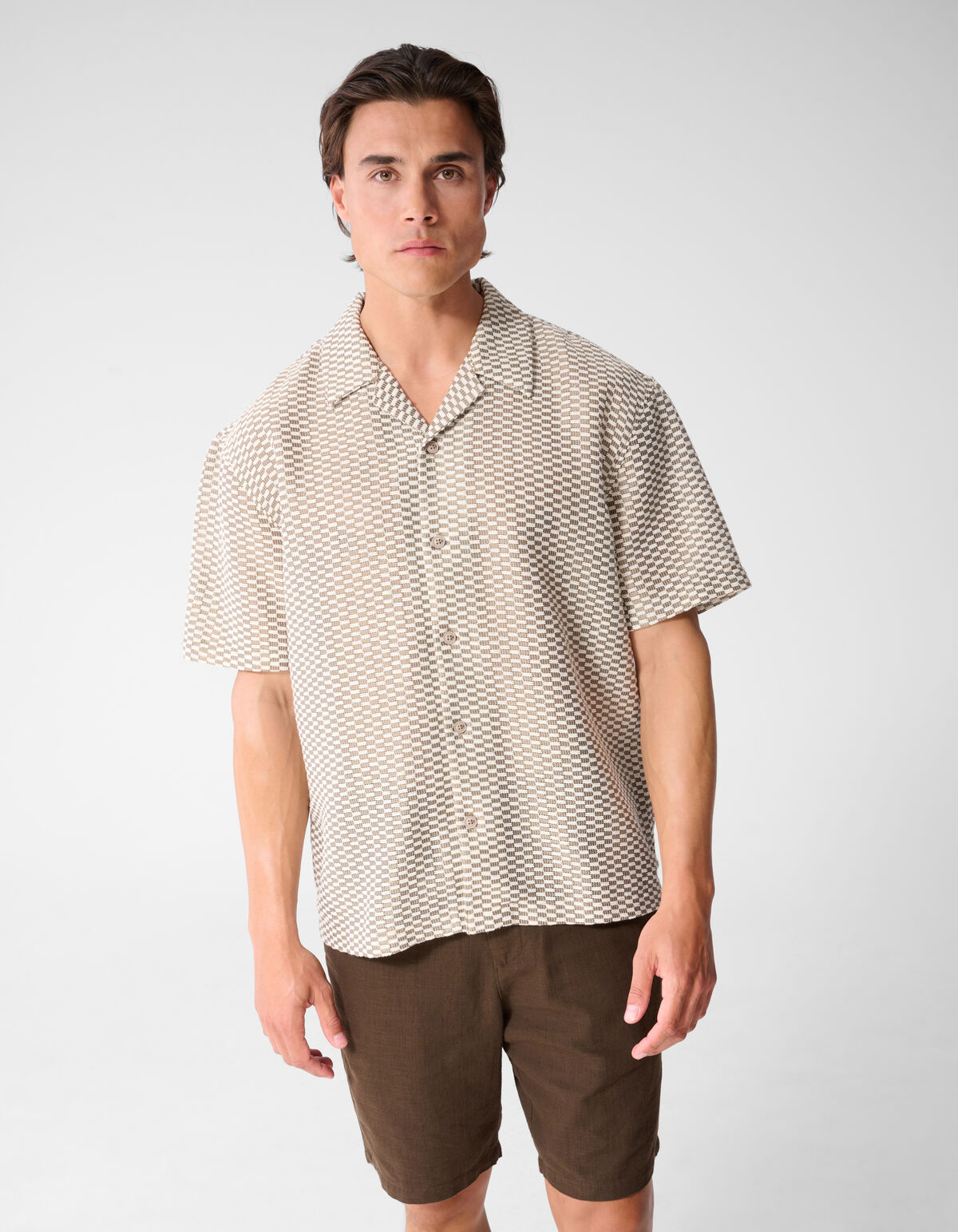 Geweven Overshirt Lichtbruin SHOEBY MEN