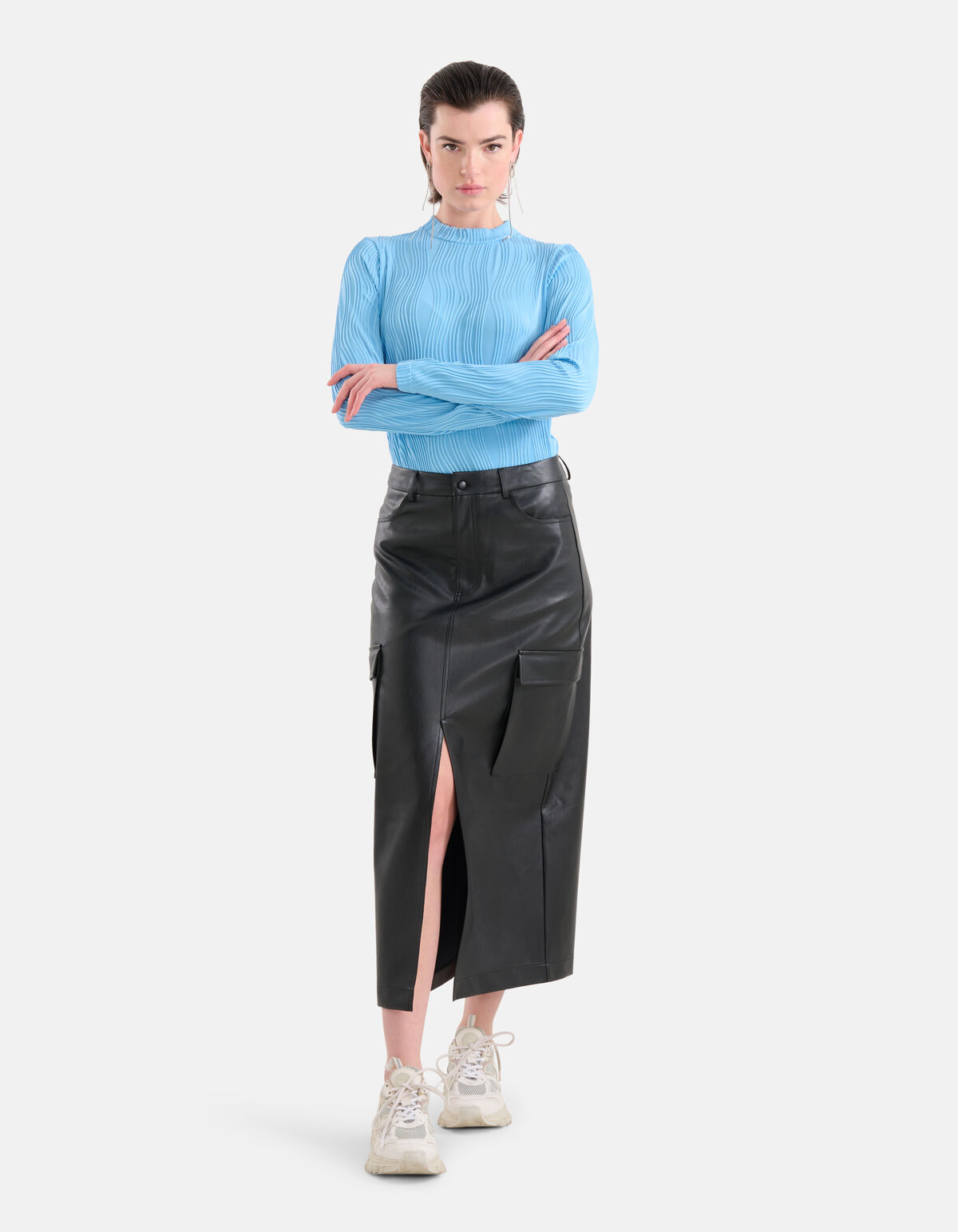 Vegan Leren Cargo Rok Zwart SHOEBY WOMEN