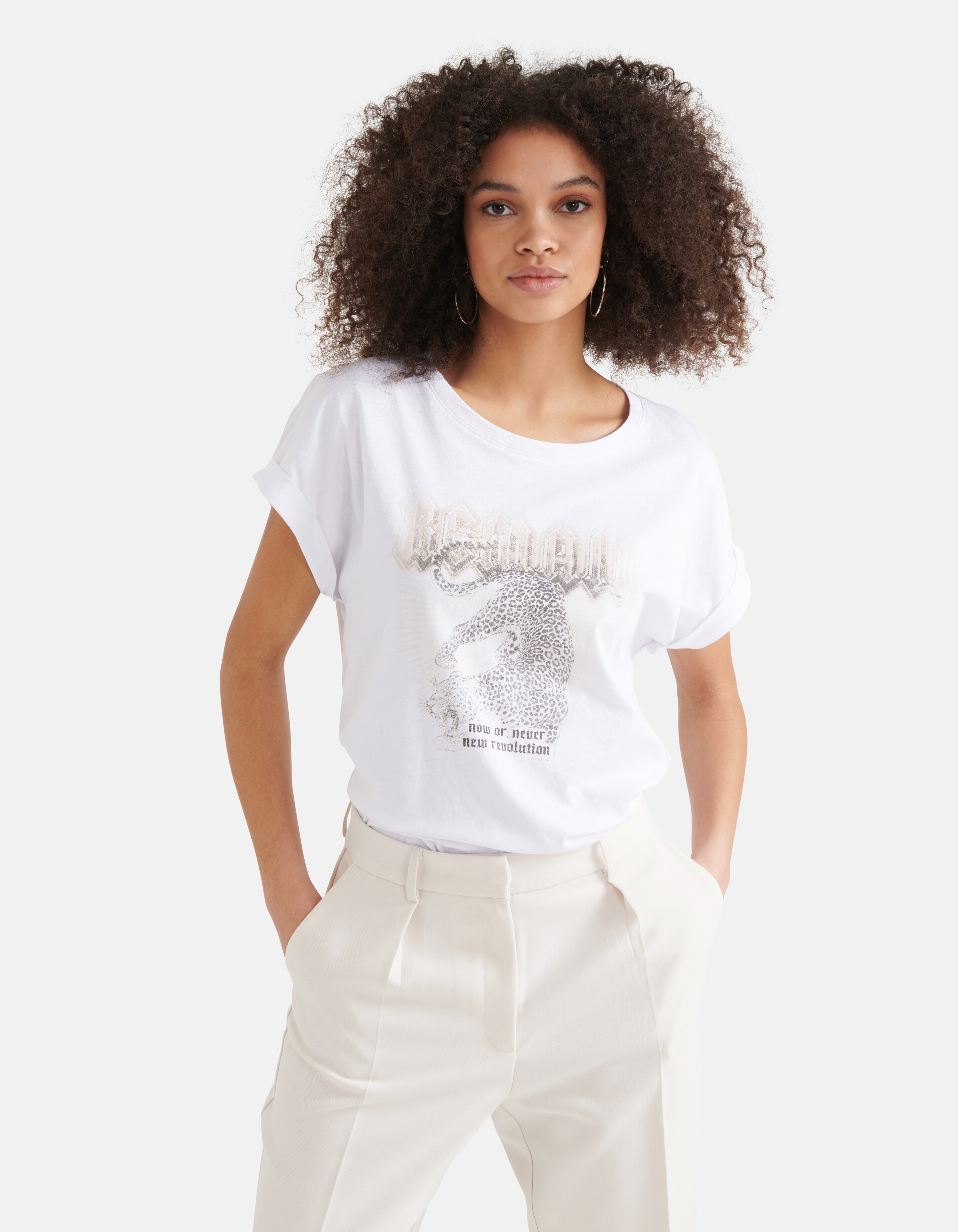 Printed T-shirt Wit SHOEBY WOMEN