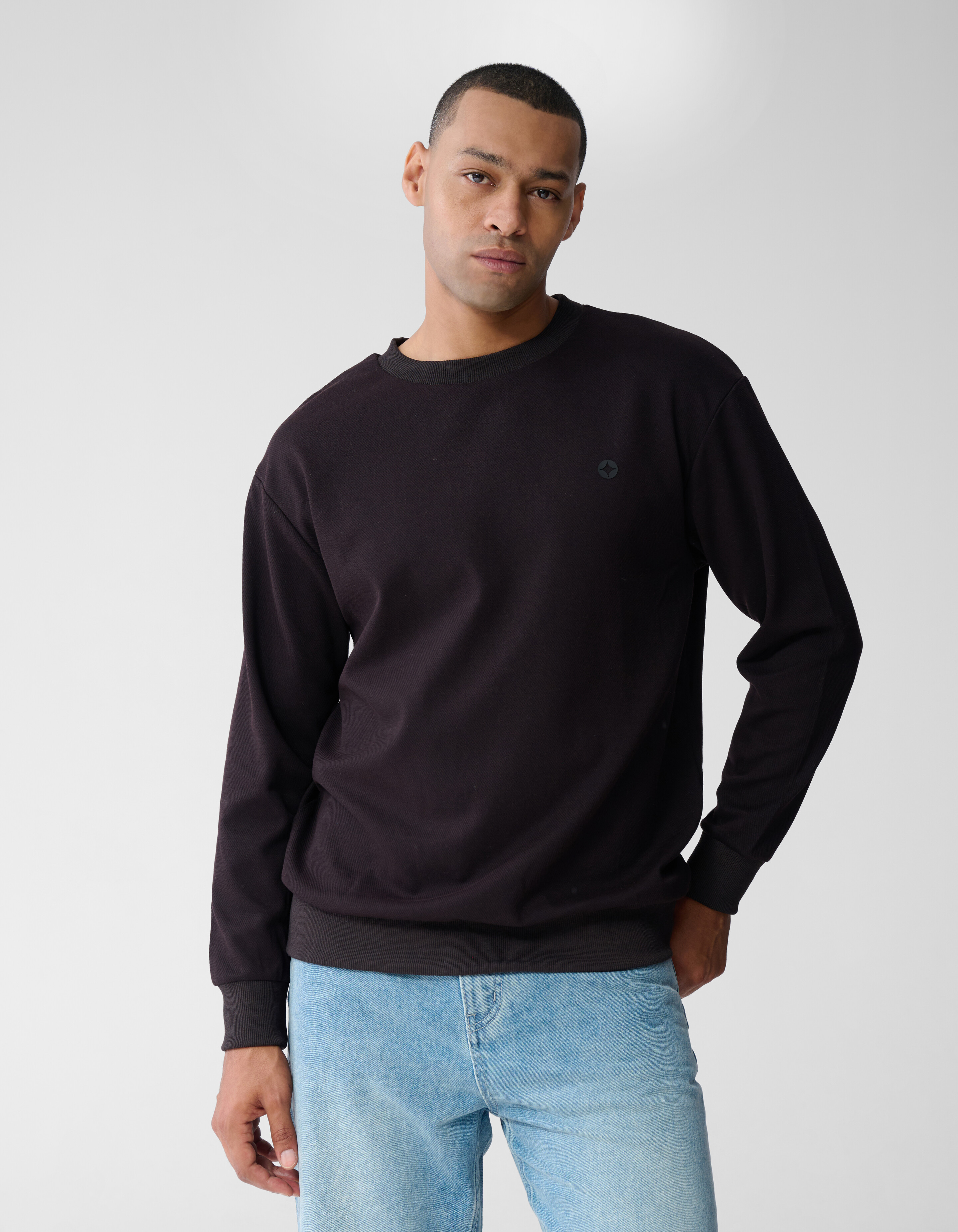Knit Logo Sweater Donkerbruin SHOEBY MEN