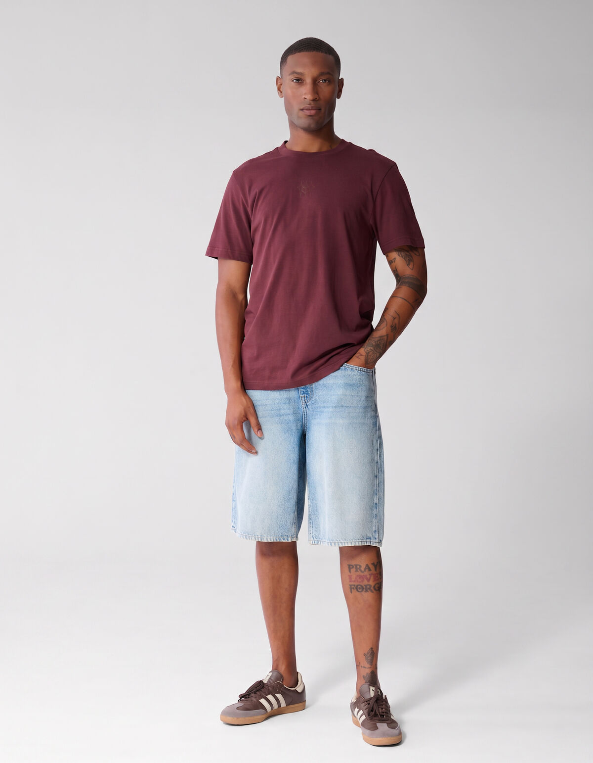Sparkle Artwork T-shirt Donkerrood SHOEBY MEN