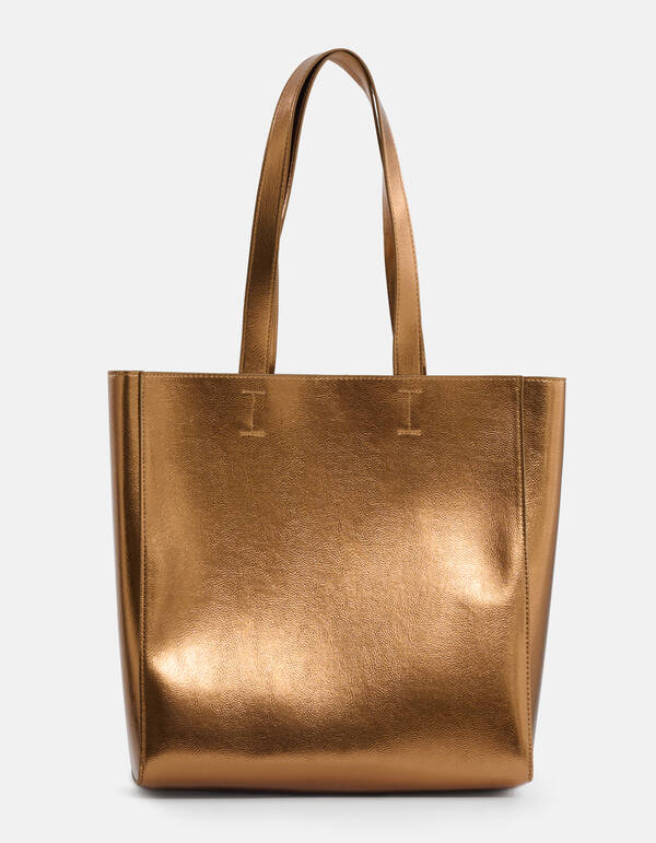 Metallic Shopper Tas Brons SHOEBY ACCESSOIRES