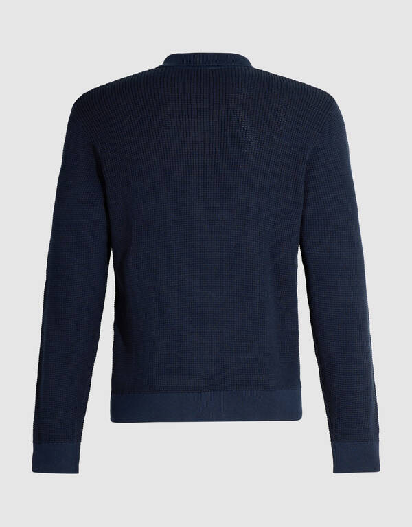 Gebreide Polo Met Knopen Donkerblauw SHOEBY MEN