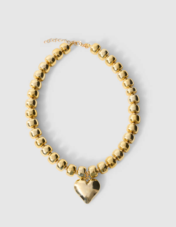Beaded Wheel Hart Ketting Goud SHOEBY ACCESSOIRES