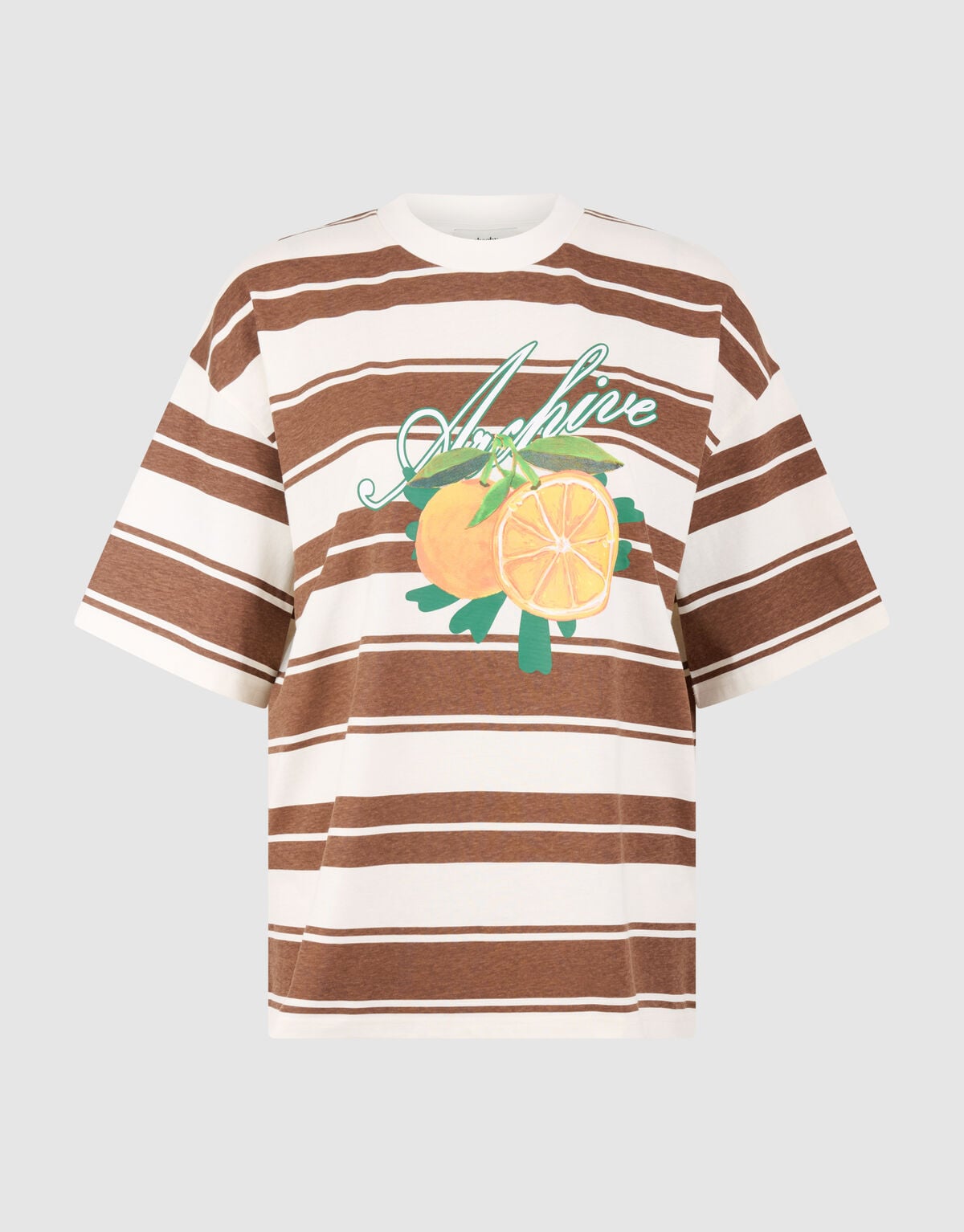 Stripe Artwork T-shirt Bruin SHOEBY WOMEN