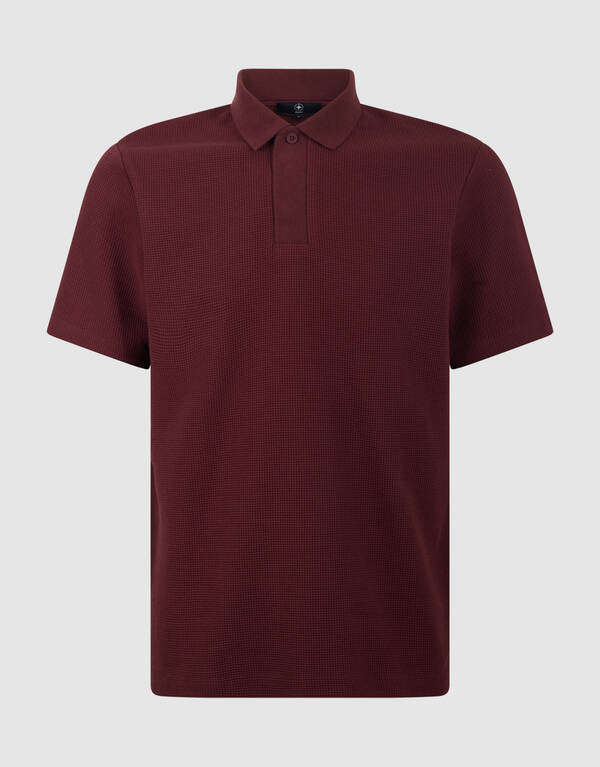 Waffle Polo Donkerrood SHOEBY MEN