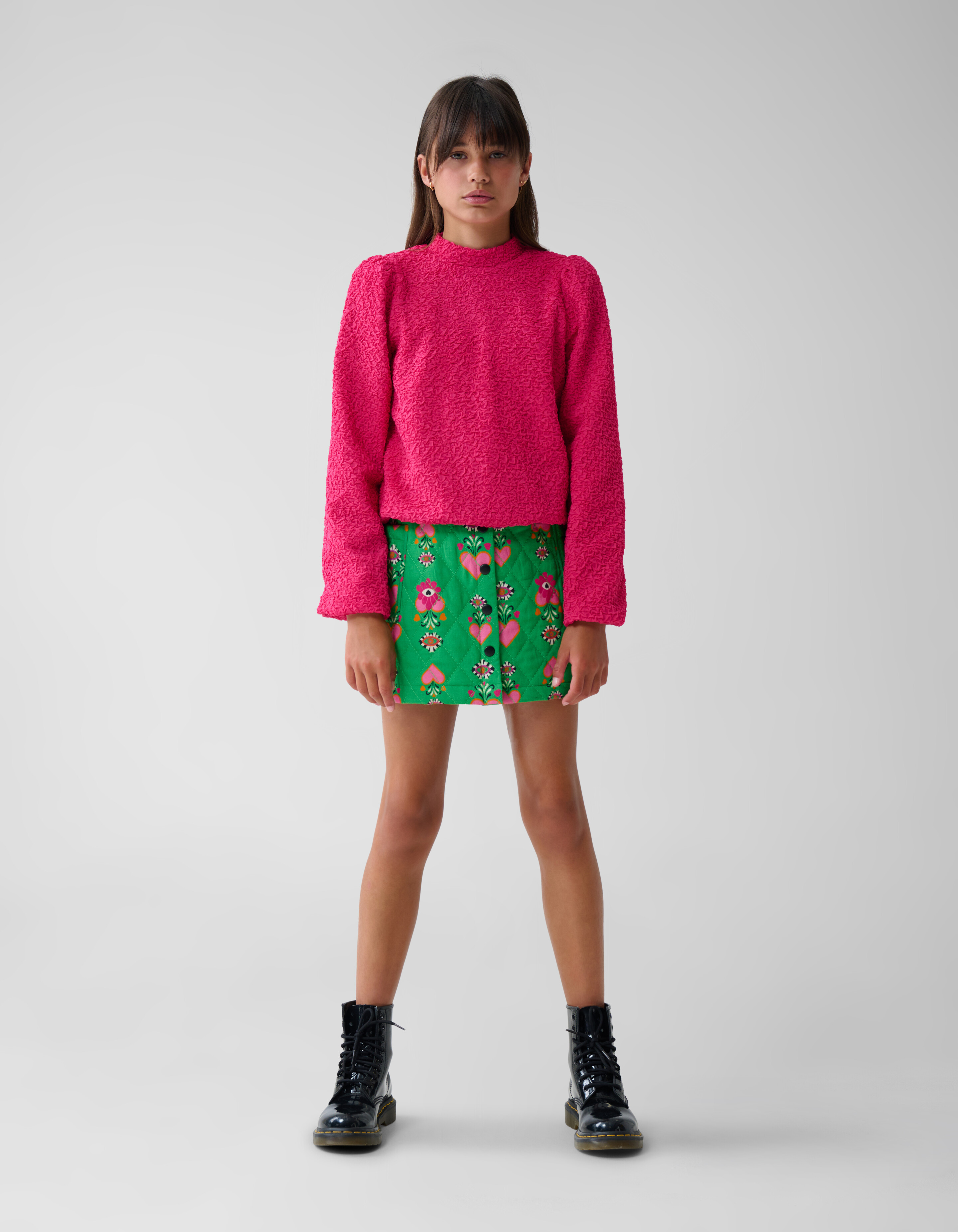 Structuur Longsleeve Roze SHOEBY GIRLS