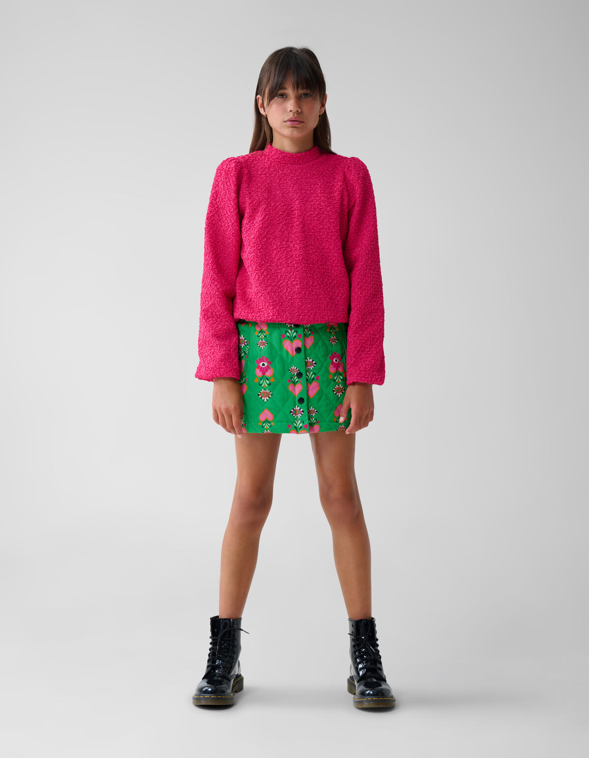 Structuur Longsleeve Roze SHOEBY GIRLS