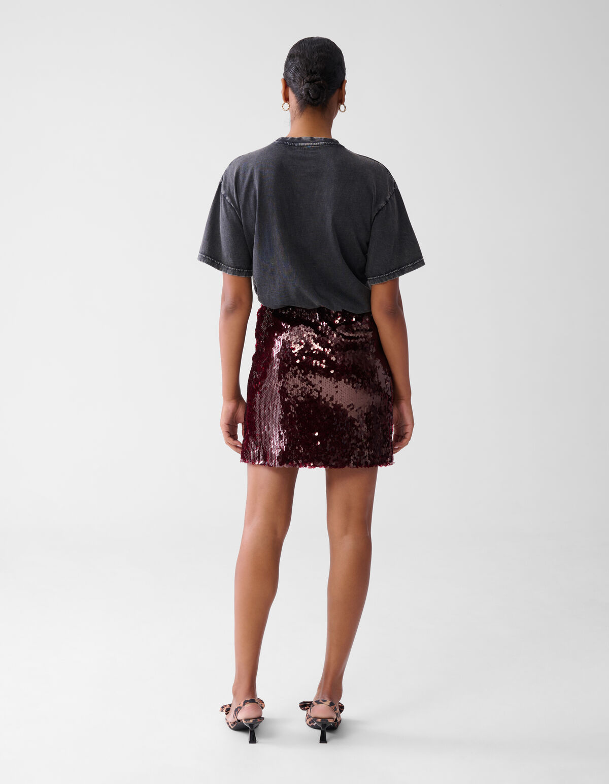 Sequin Mini Rok Bordeaux SHOEBY WOMEN