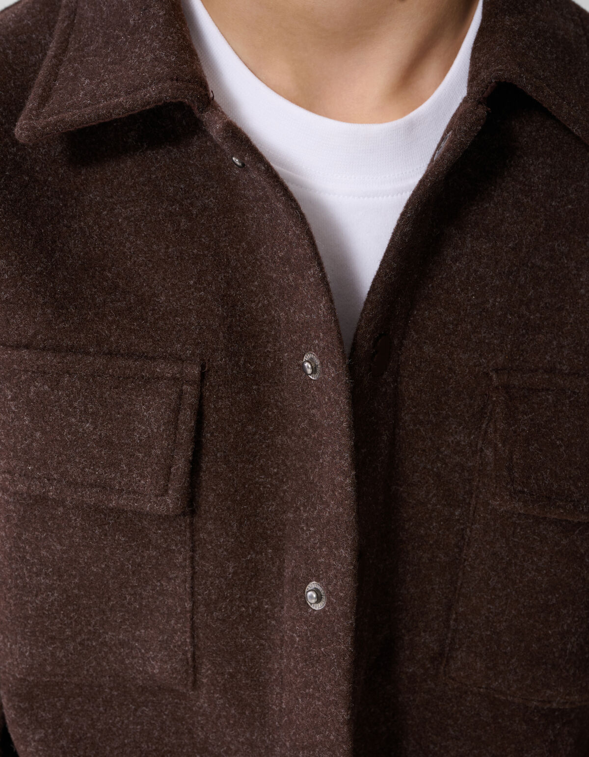 Felt Overshirt Donkerbruin SHOEBY BOYS