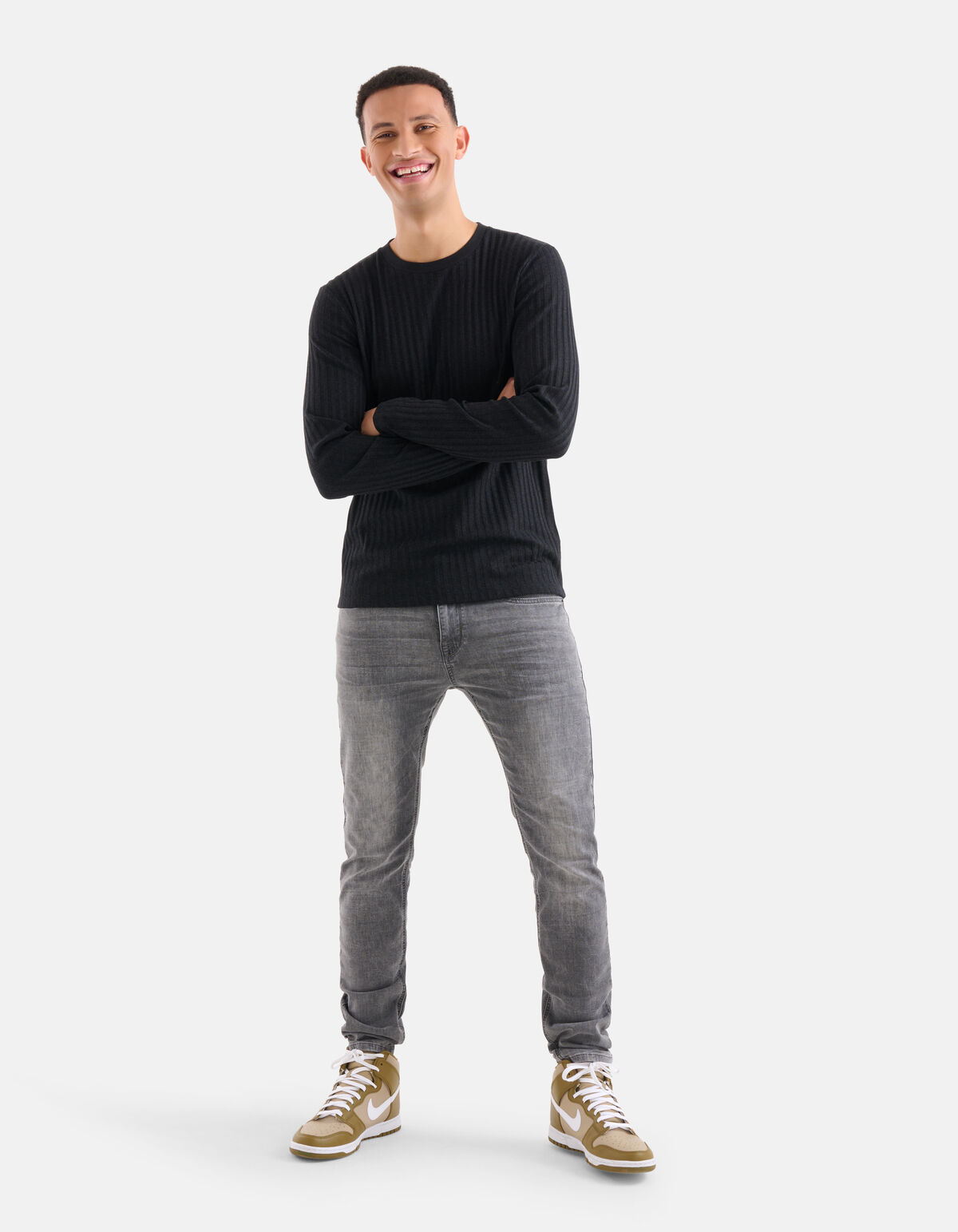 Rib T-shirt Zwart SHOEBY MEN