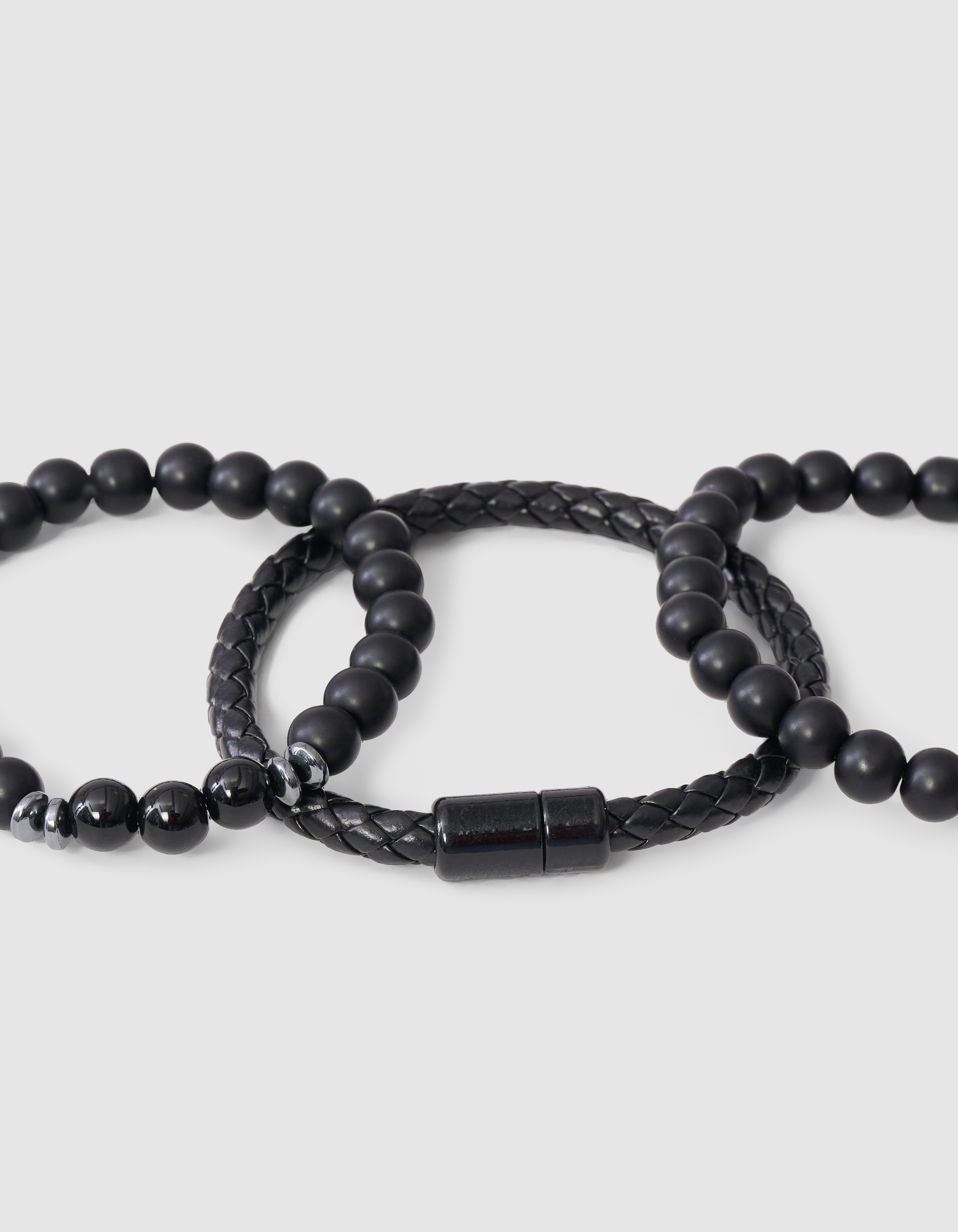Beaded Armband Set Zwart SHOEBY MEN