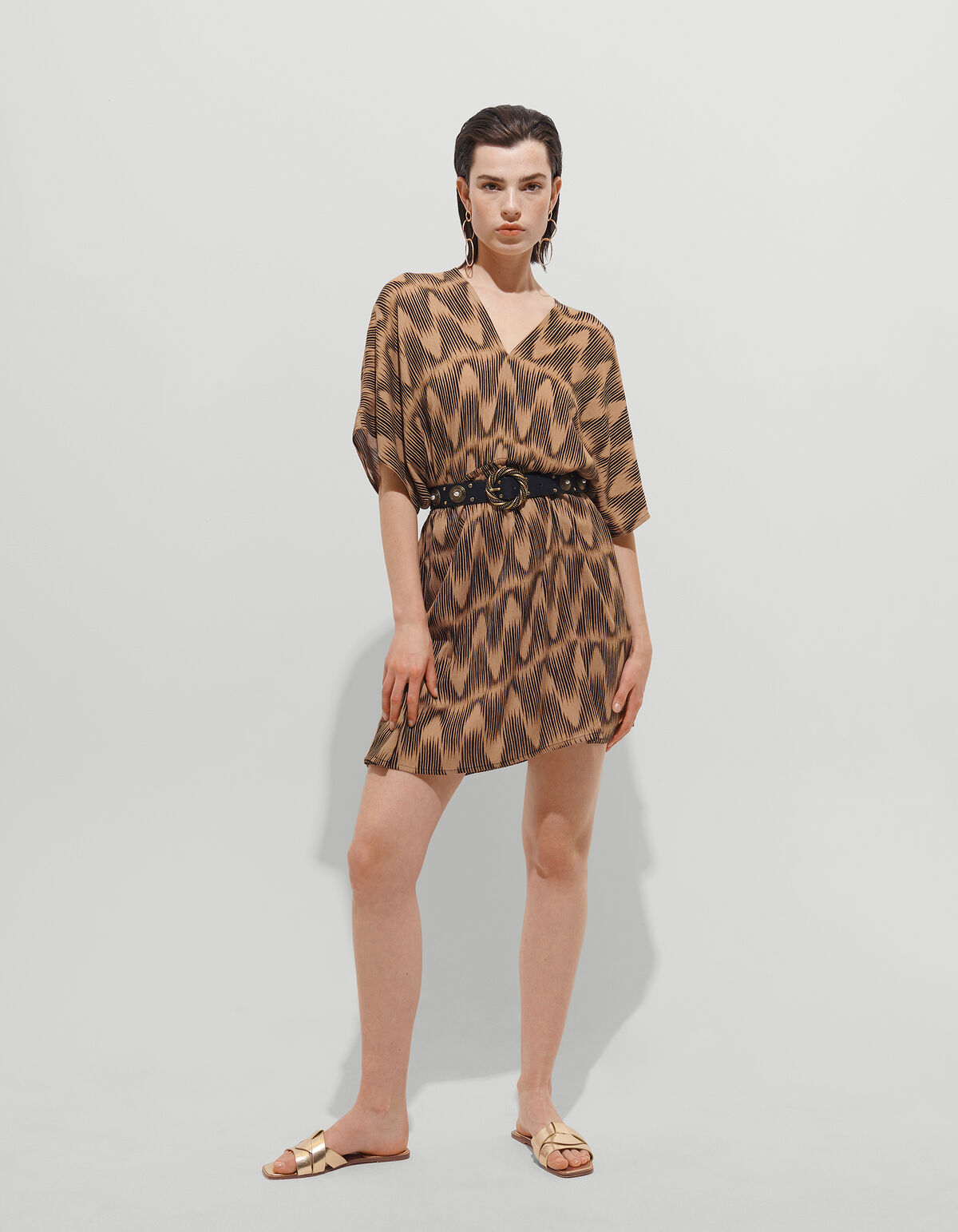 Crinkle Jurk Bruin SHOEBY WOMEN