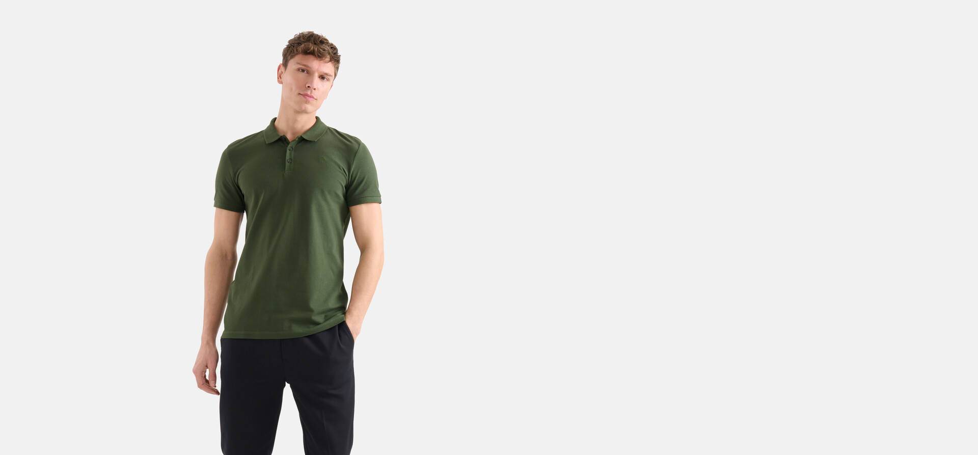 Basis Polo Donkergroen SHOEBY MEN
