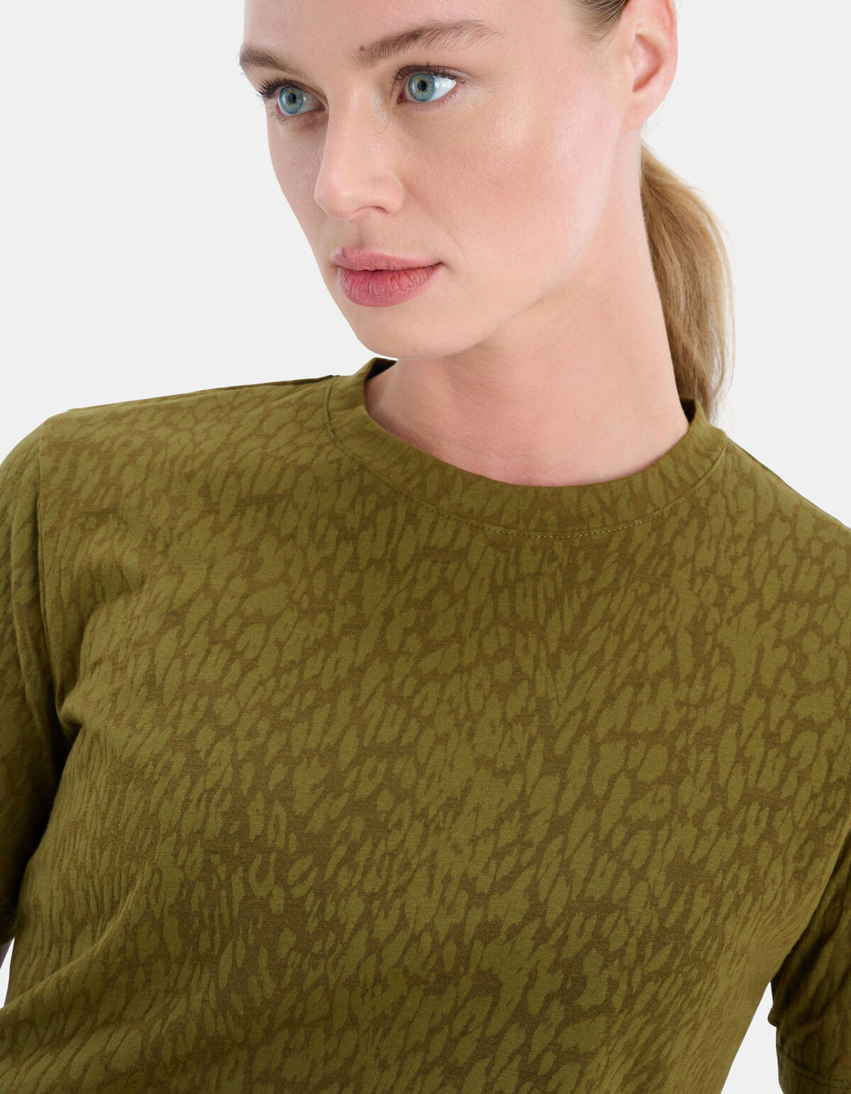 Burn Out T-shirt Donkergroen SHOEBY WOMEN