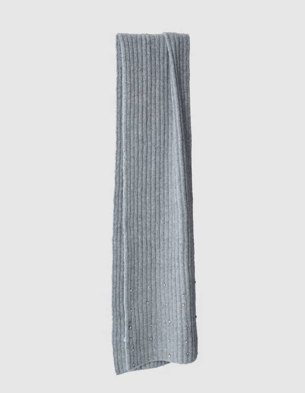 Ribbed Strass Sjaal Lichtgrijs SHOEBY ACCESSOIRES