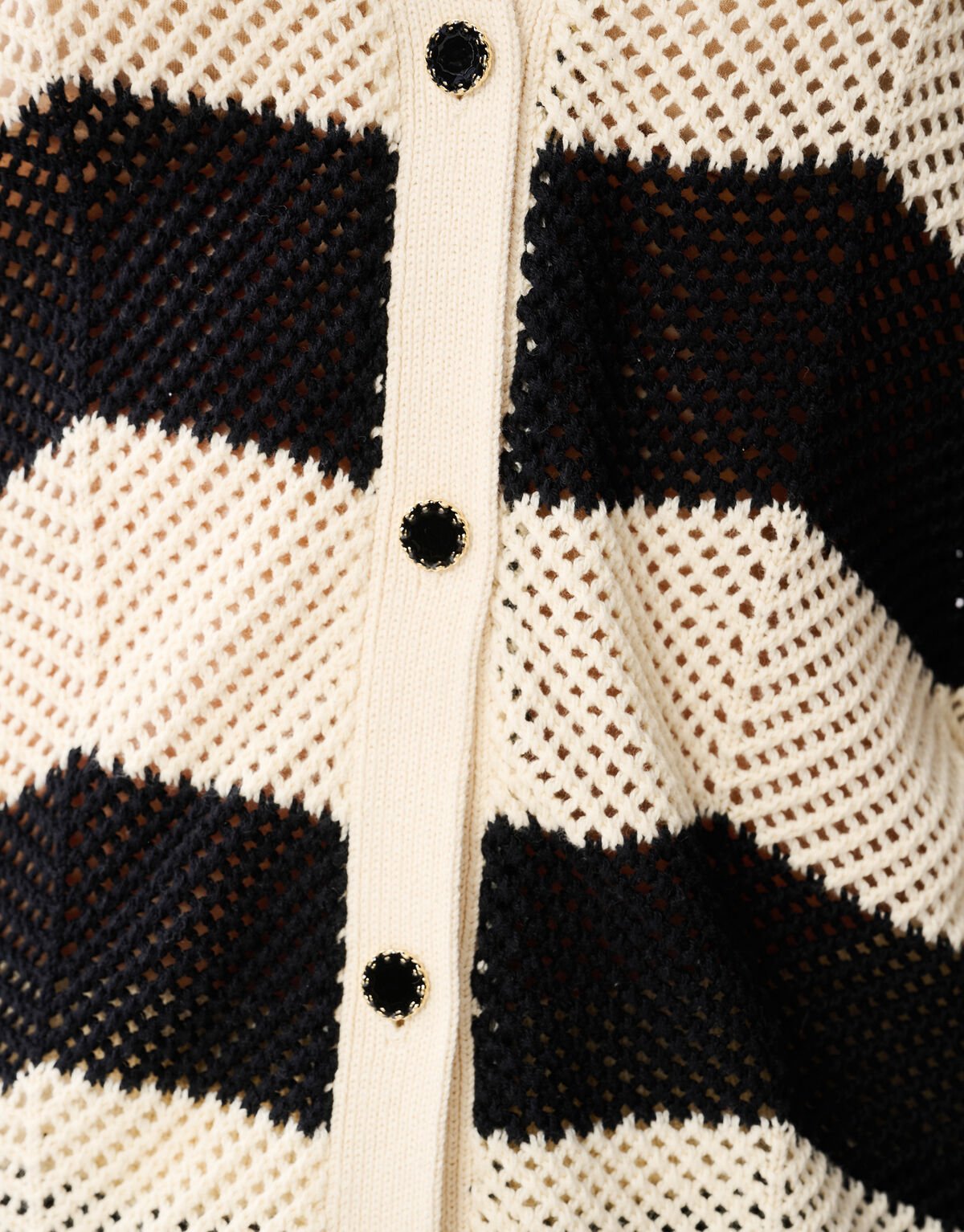 Multi Crochet Blouse Zwart/Wit SHOEBY WOMEN