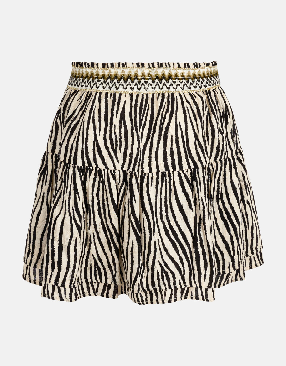 Zebra Print Rok Zwart/Gebroken Wit SHOEBY GIRLS