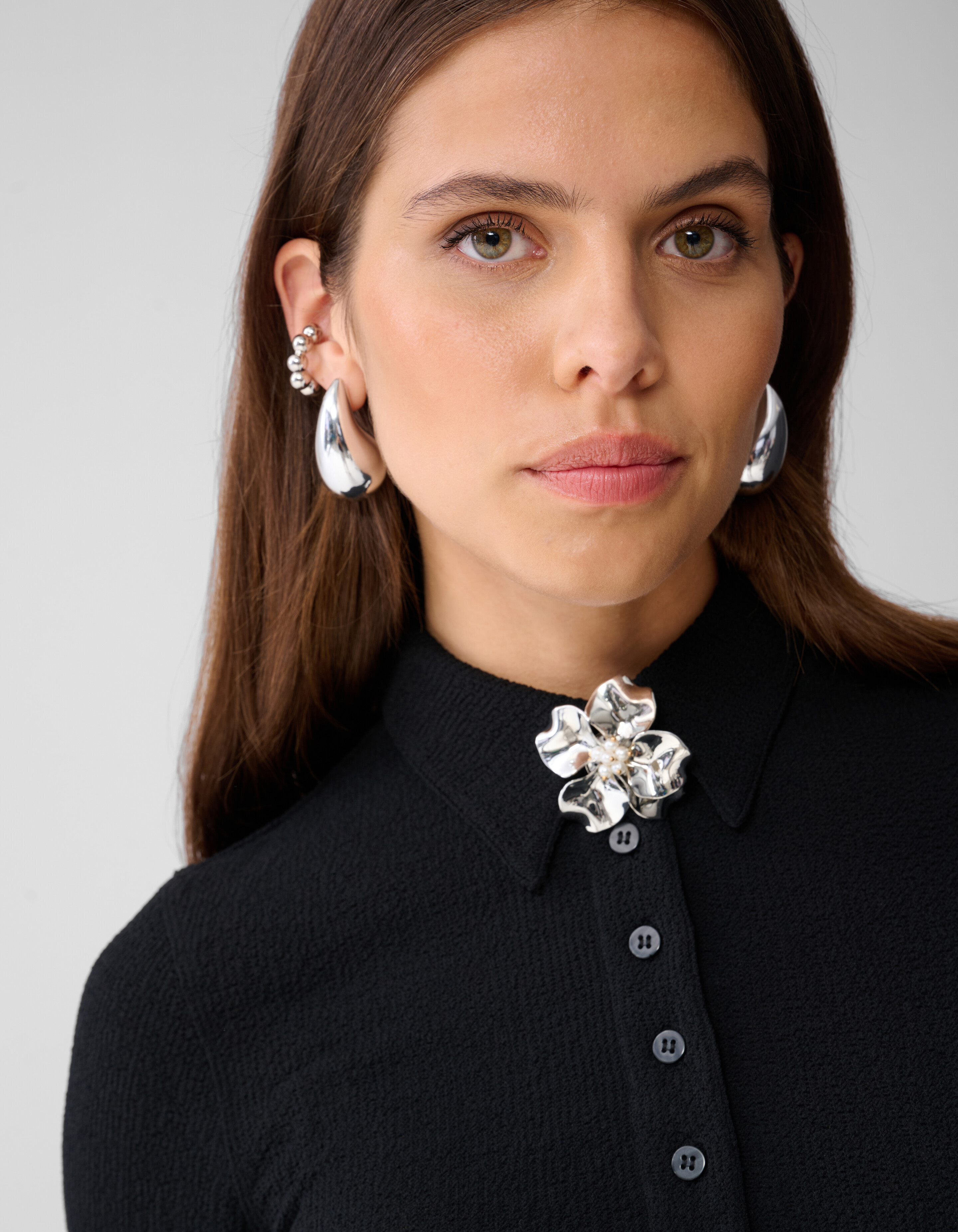 Flower Polo Top Zwart SHOEBY WOMEN