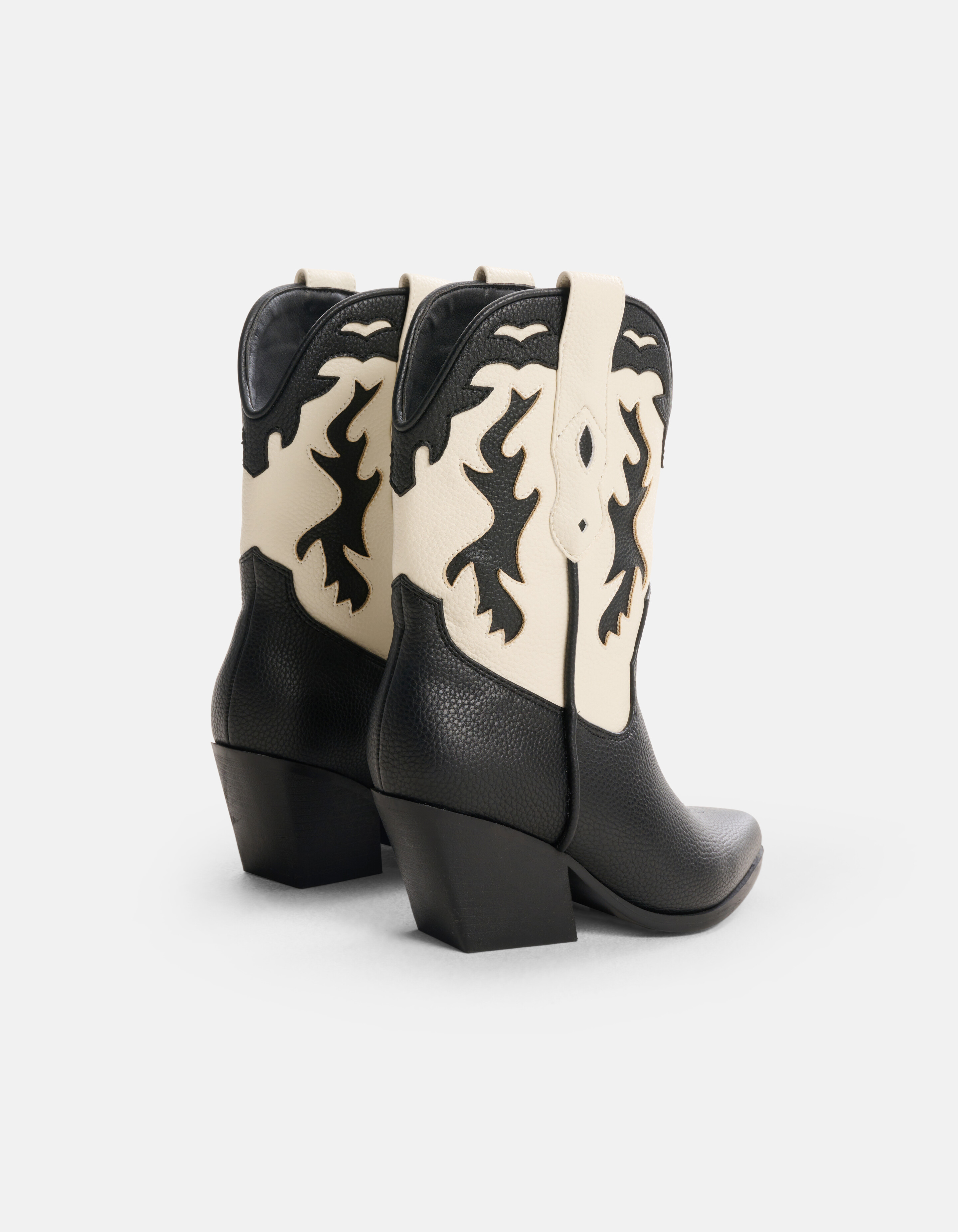 Middelhoge Cowboy Laars Zwart/Wit SHOEBY SHOES