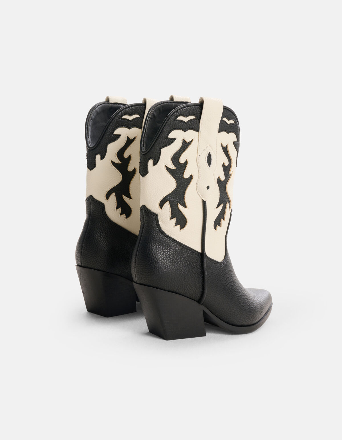 Middelhoge Cowboy Laars Zwart/Wit SHOEBY SHOES