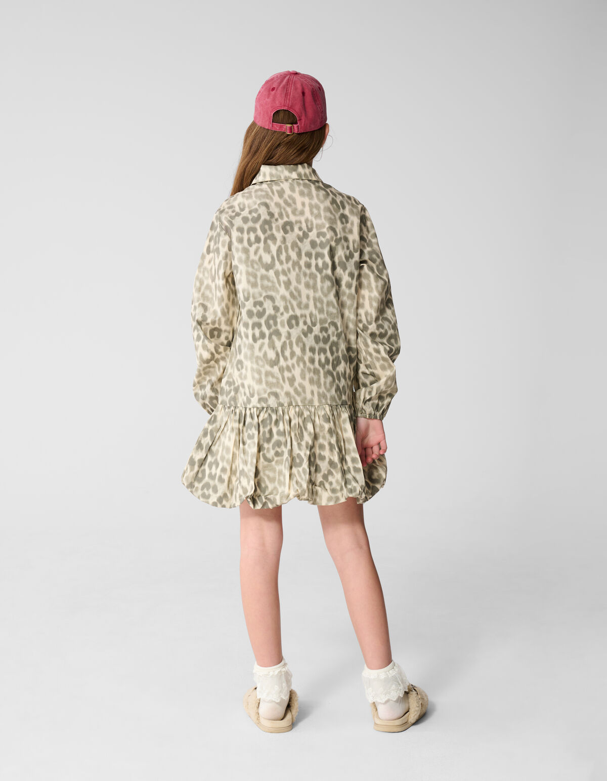 Leopard Balloon Fit Mini Jurk Lichtbruin SHOEBY GIRLS
