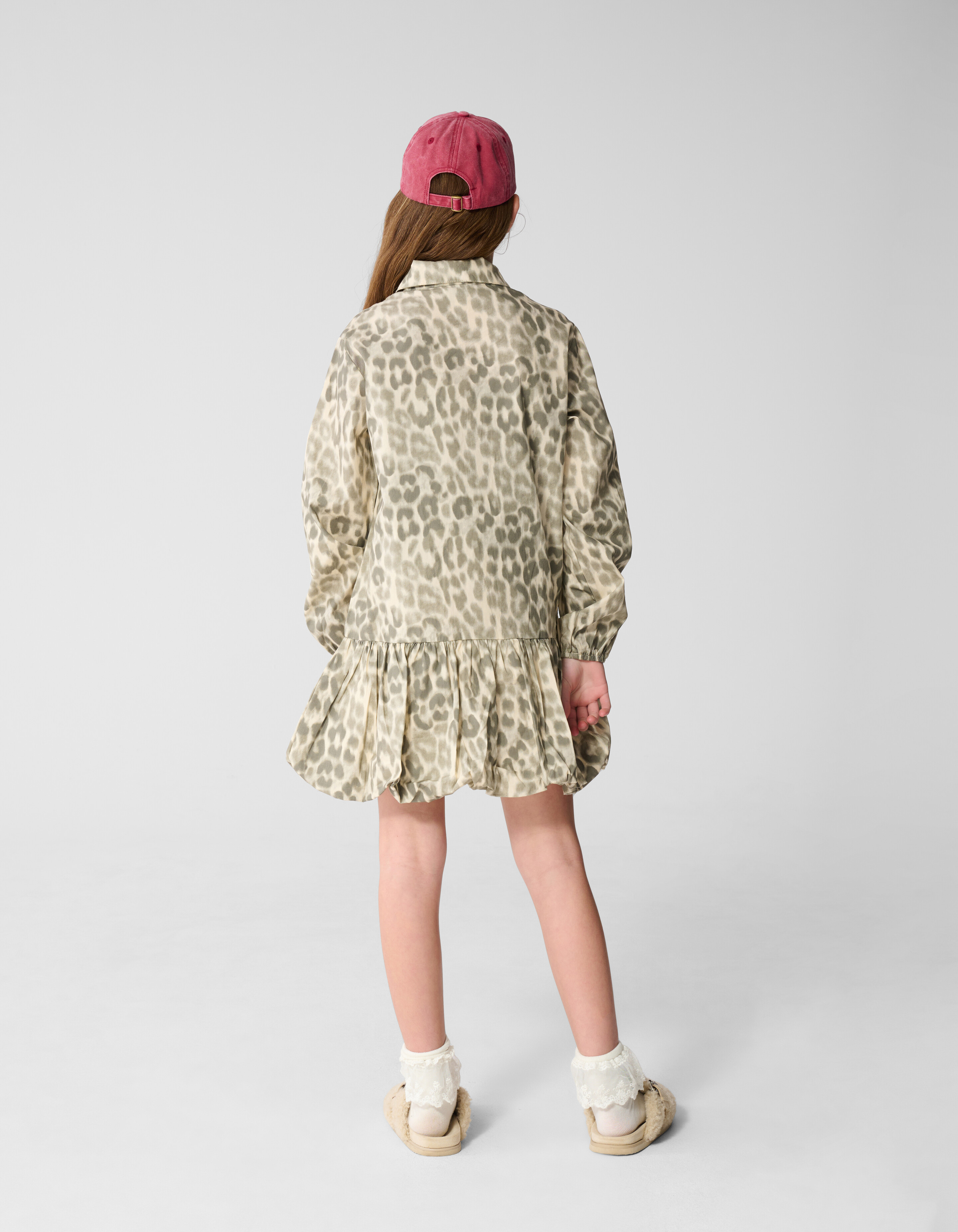 Leopard Balloon Fit Mini Jurk Lichtbruin SHOEBY GIRLS