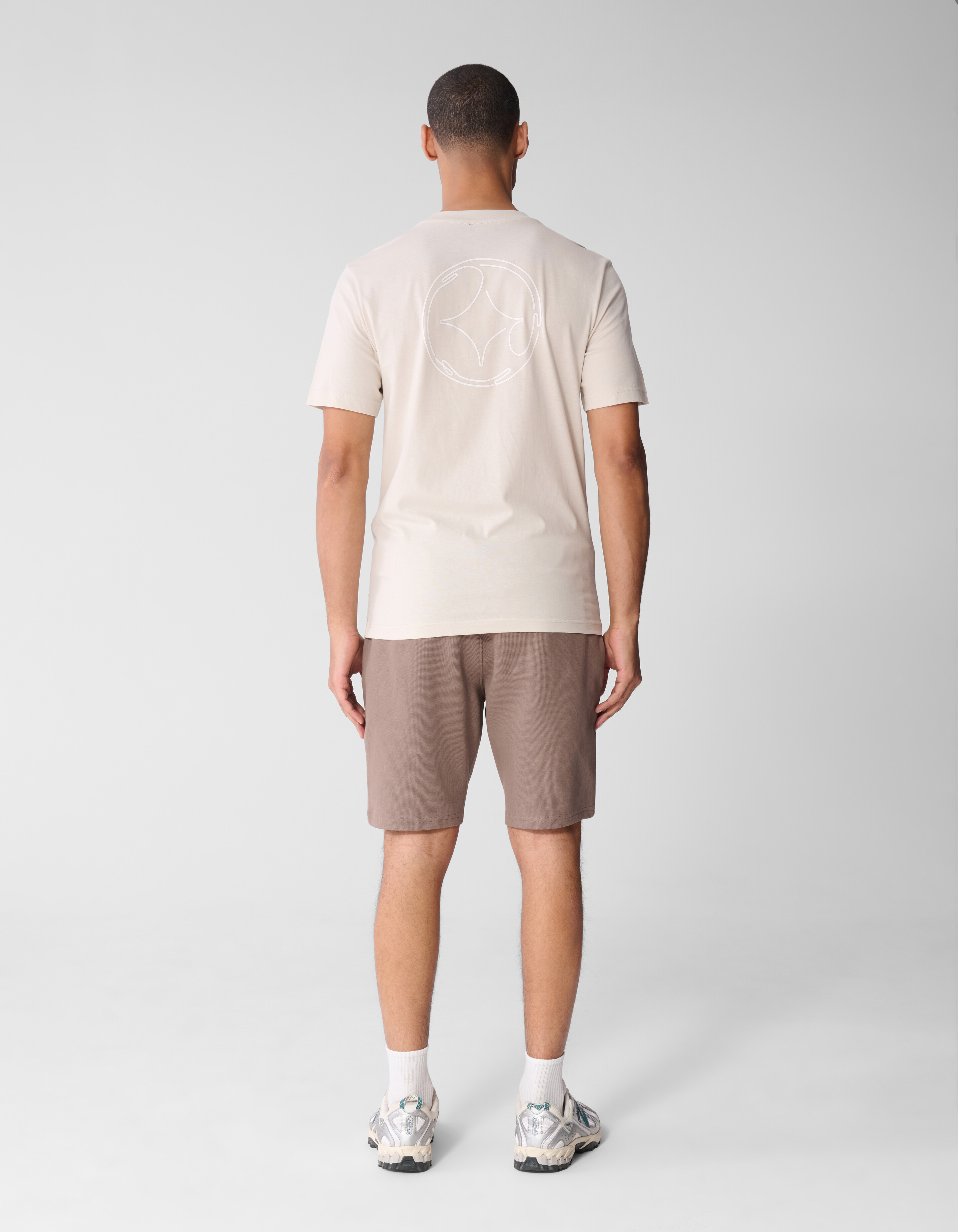 Line Artwork T-shirt Lichtgrijs SHOEBY MEN