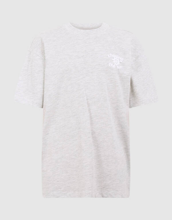 Chasing Artwork T-shirt Lichtgrijs SHOEBY BOYS