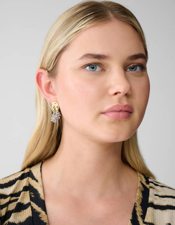 Beaded Roundy Oorbellen Grijs SHOEBY ACCESSOIRES