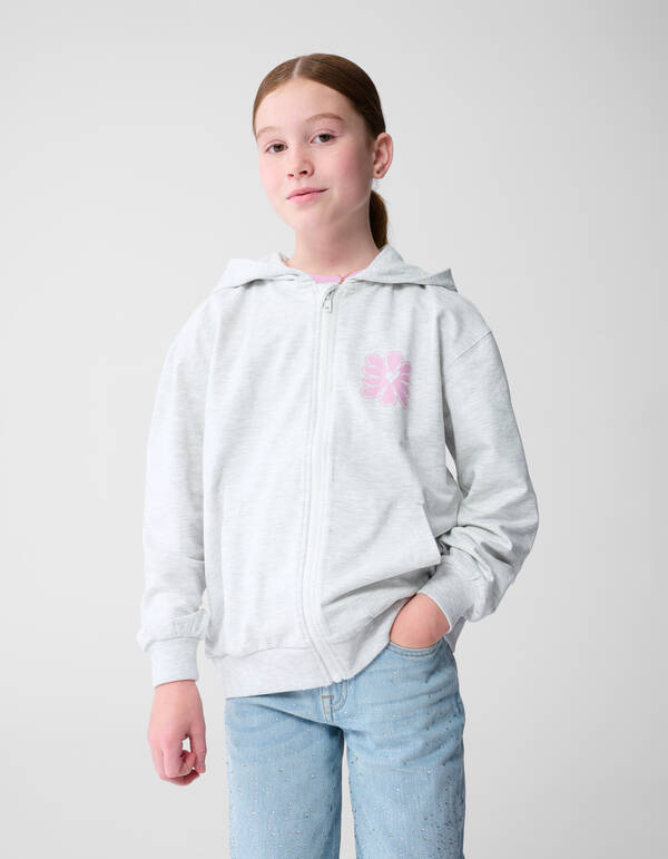 Bloem Artwork Vest Lichtgrijs SHOEBY GIRLS