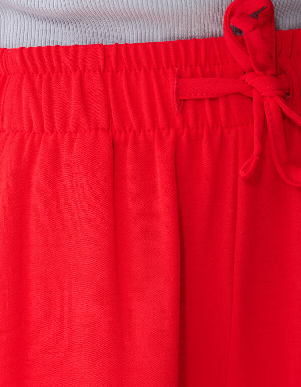 Piping Wide Leg Broek Rood SHOEBY GIRLS