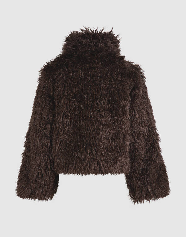 Hairy Faux Fur Jas Bruin SHOEBY WOMEN