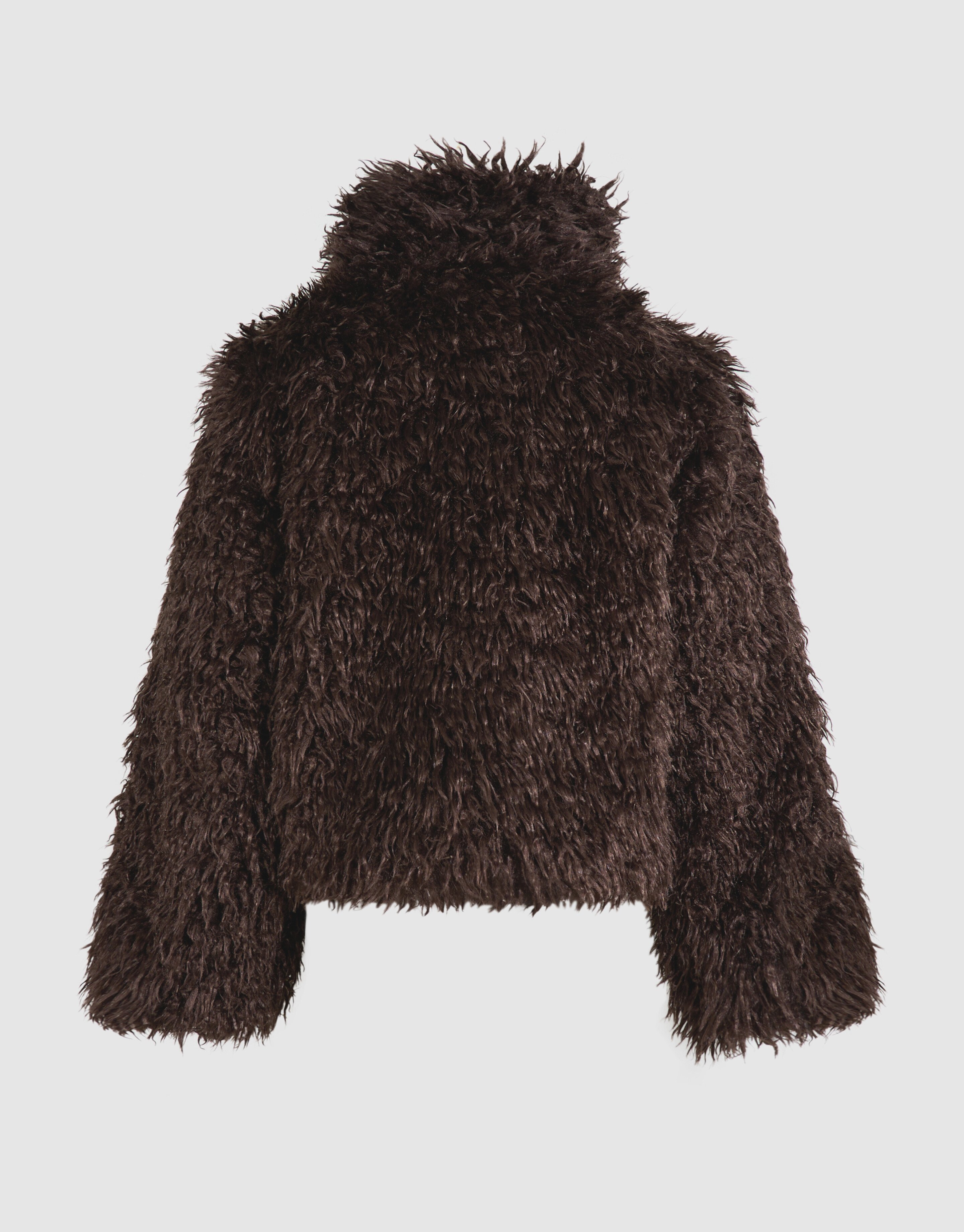 Hairy Faux Fur Jas Bruin SHOEBY WOMEN