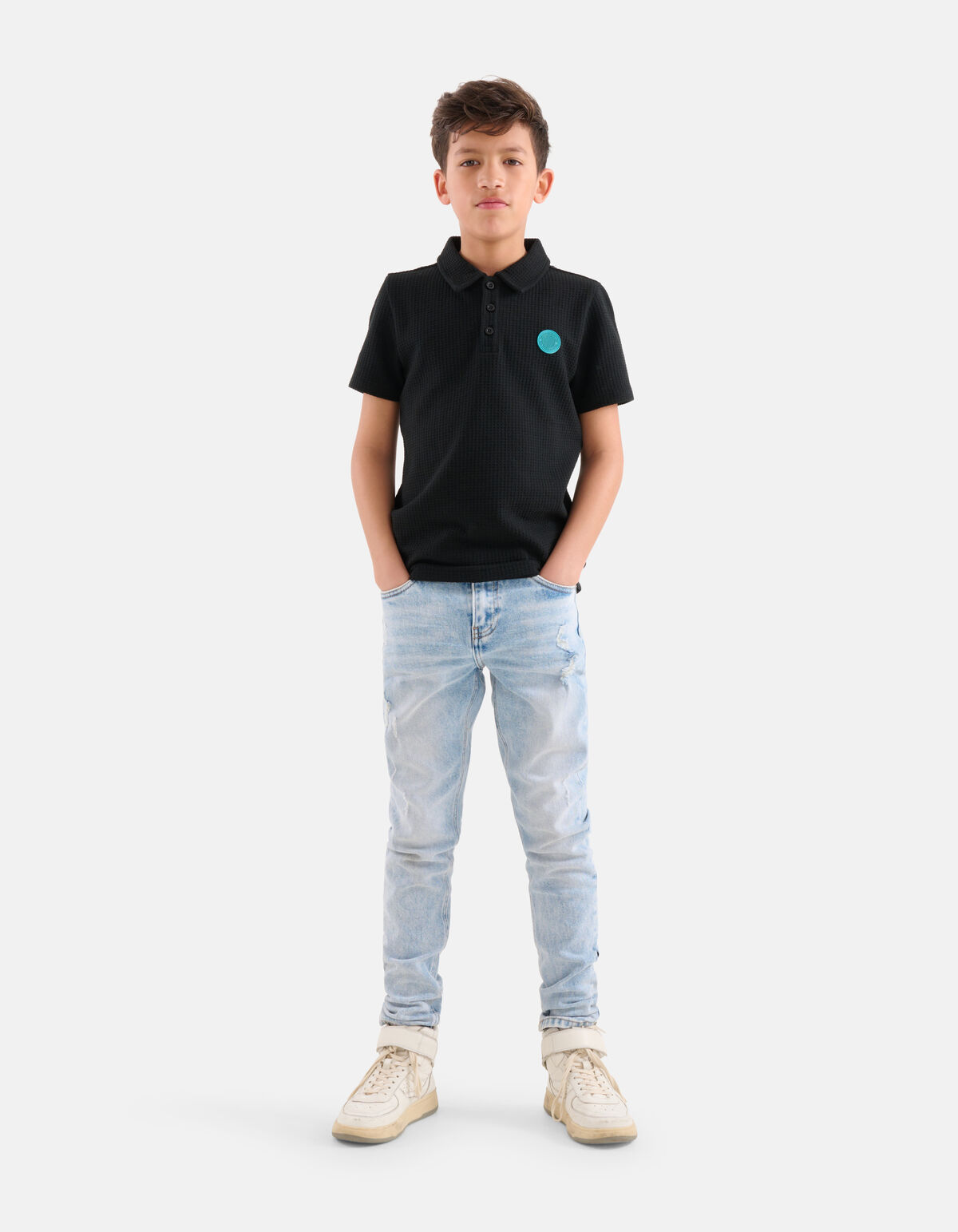 Structuur Polo Zwart SHOEBY BOYS