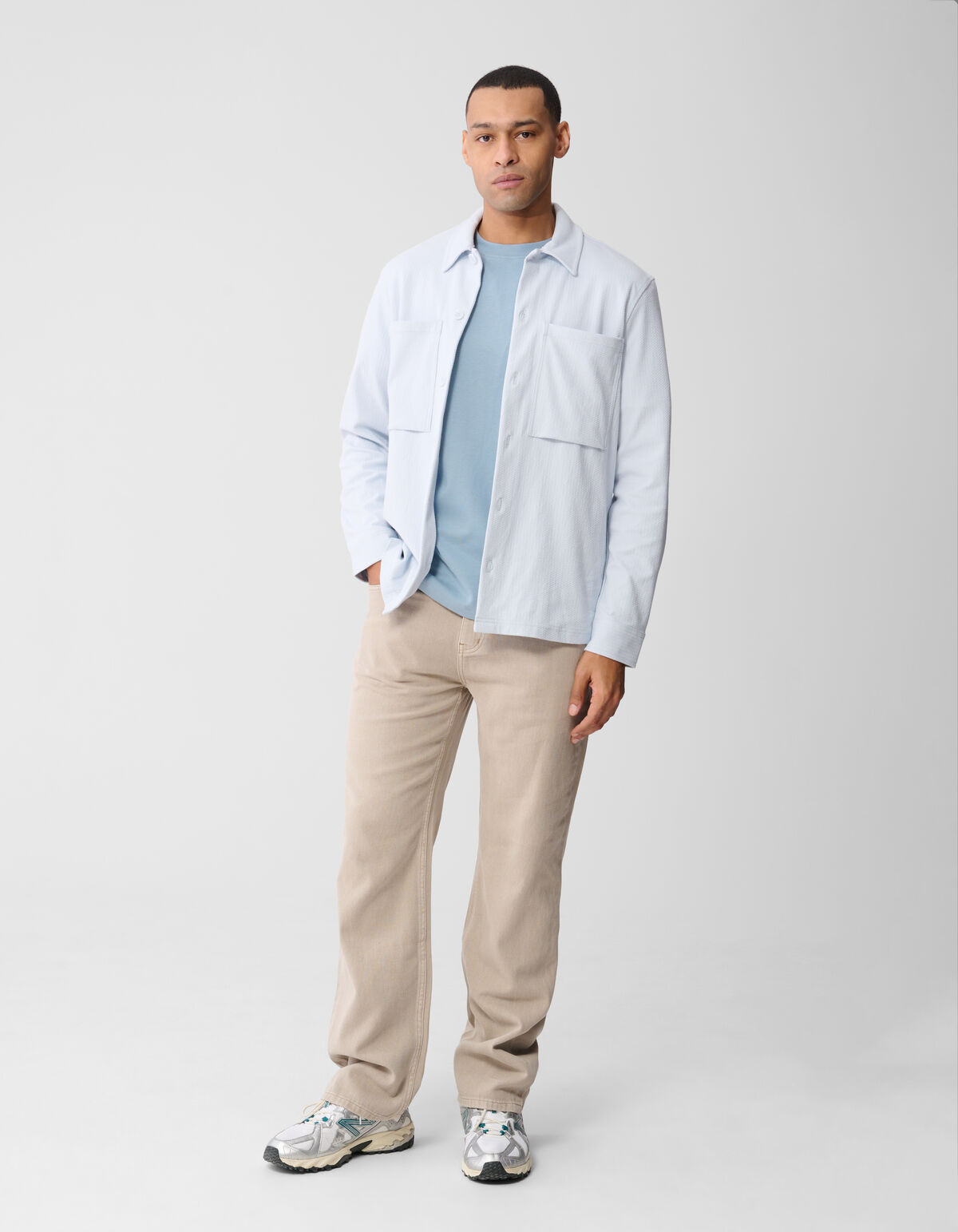 Structuur Overshirt Lichtblauw SHOEBY MEN