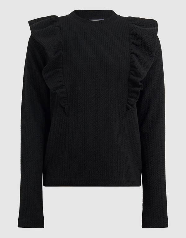 Structuur Ruffle Top Zwart SHOEBY GIRLS