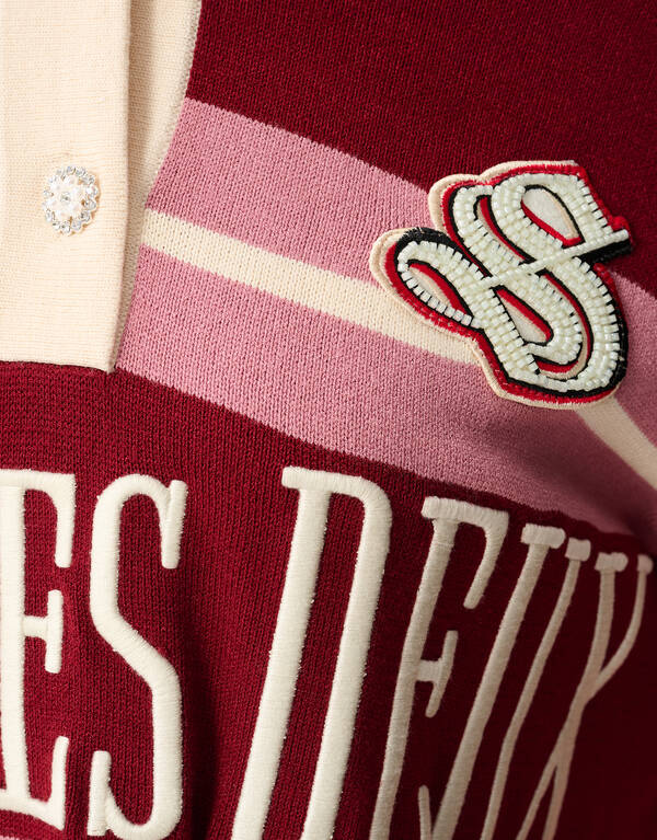 Oversized Rugby Knit Trui Roze SHOEBY WOMEN