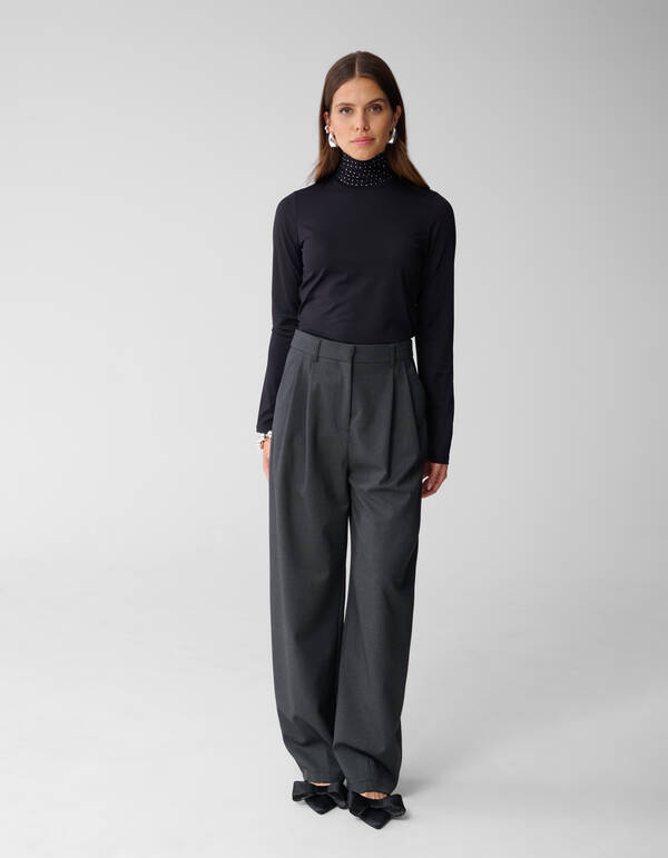 Strass Col Top Zwart SHOEBY WOMEN