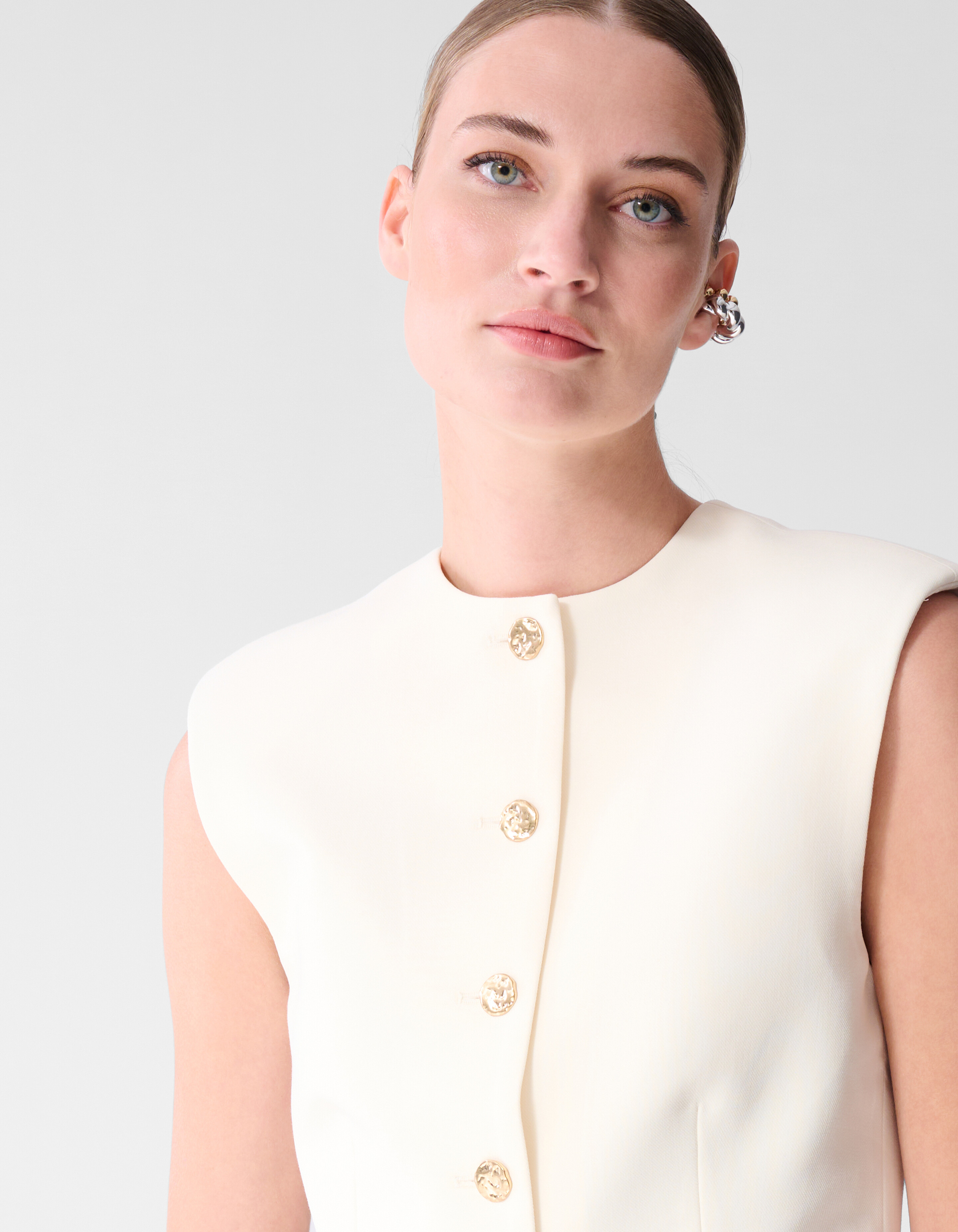 Peplum Gilet Wit SHOEBY WOMEN
