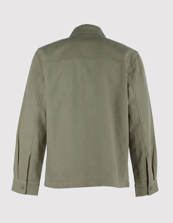 Block Jaqcuard Overshirt Groen SHOEBY MEN