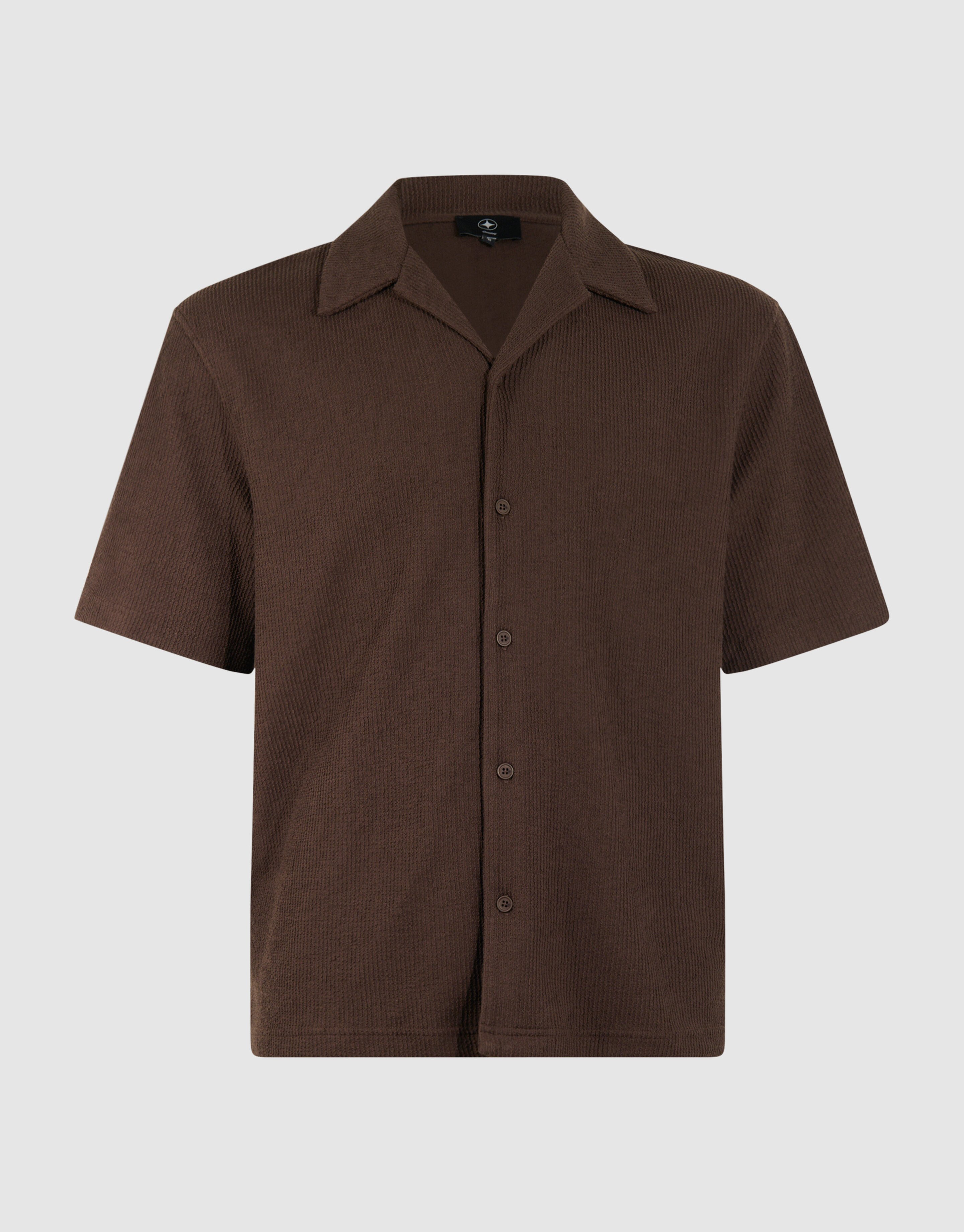Rib Overhemd Donkerbruin SHOEBY MEN
