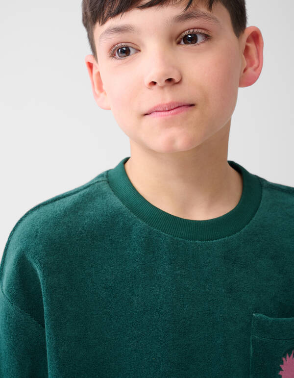 Towling T-shirt Donkergroen SHOEBY BOYS