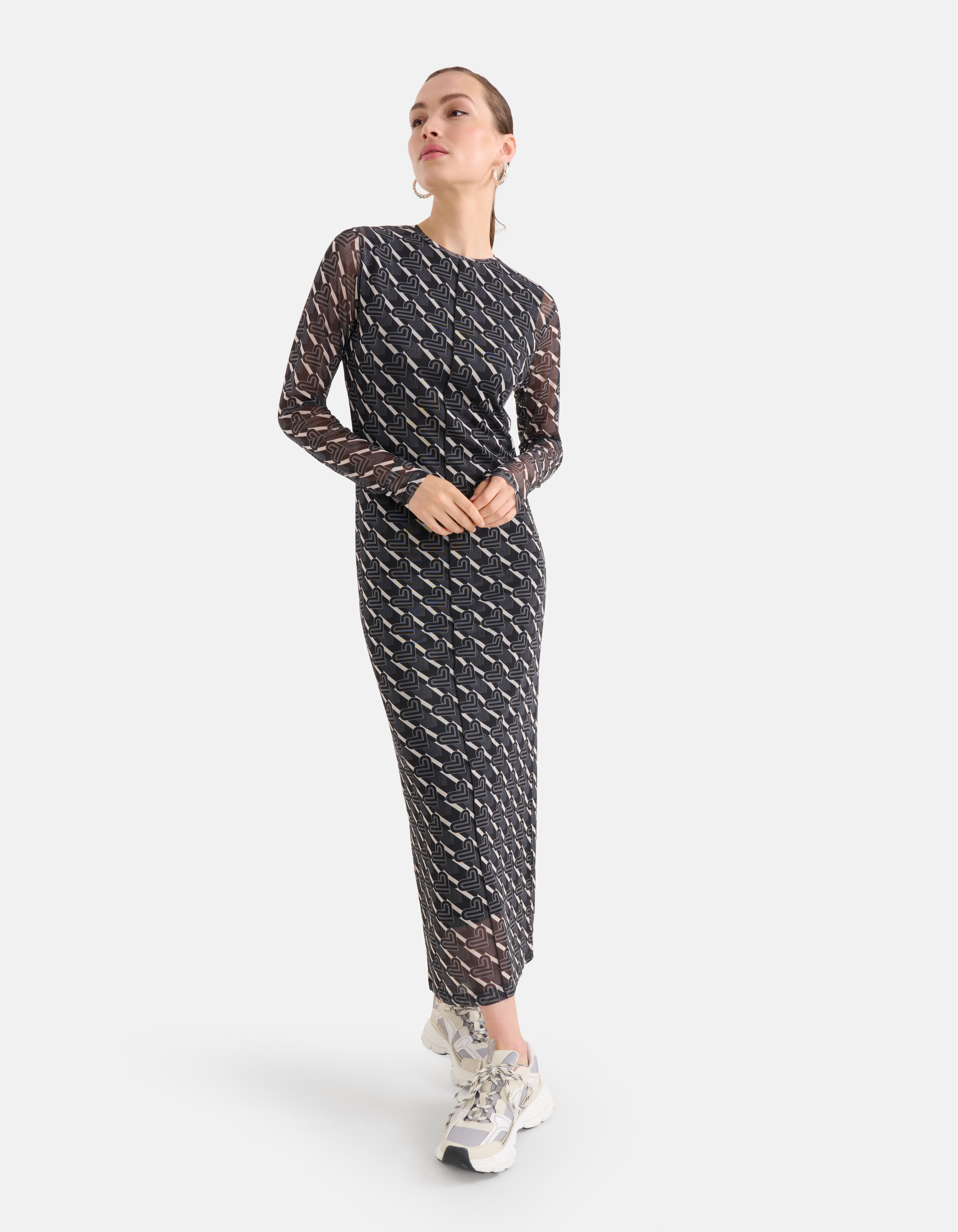 Mesh Jurk Zwart/Wit SHOEBY WOMEN