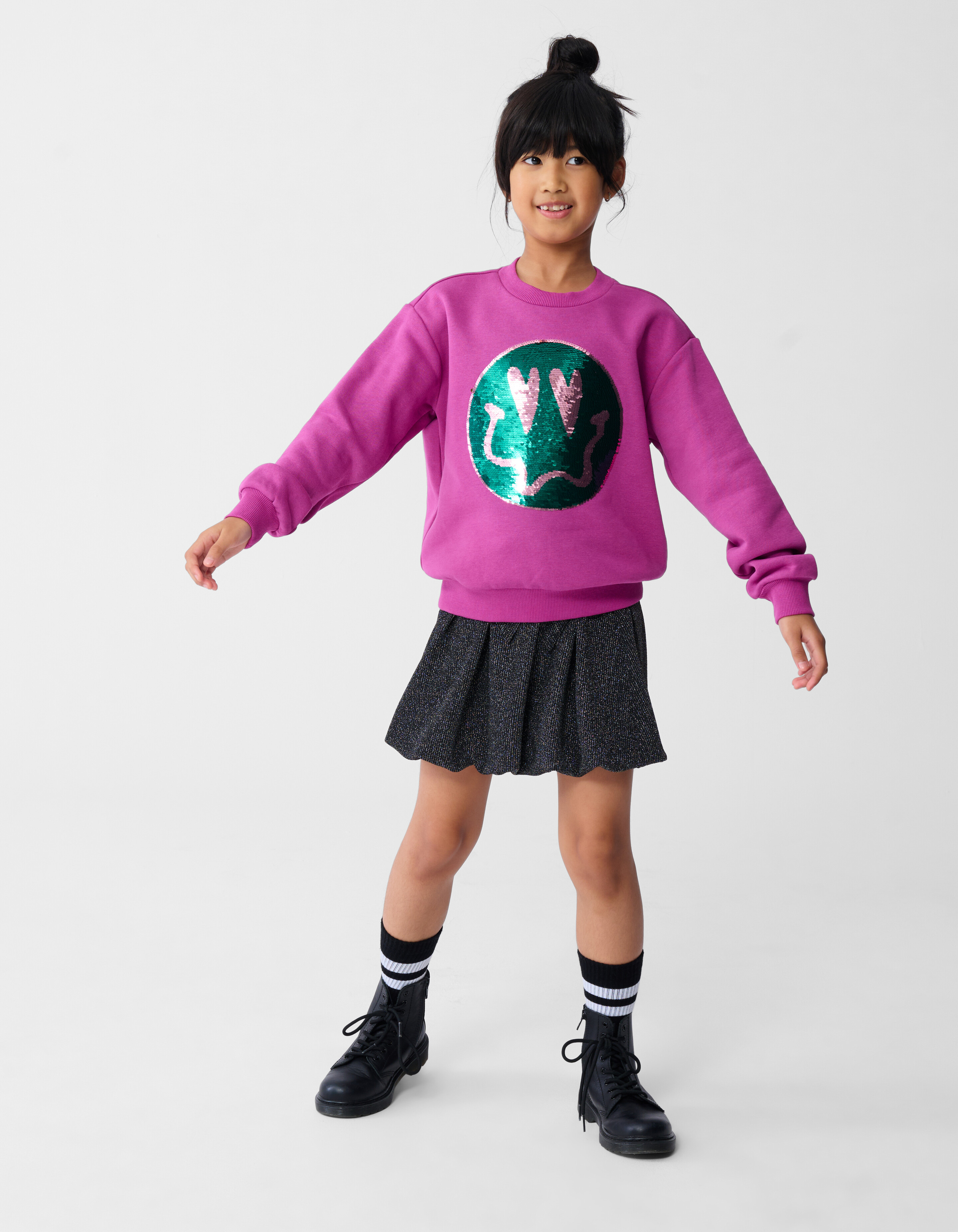 Two Way Sequin Sweater Roze SHOEBY GIRLS