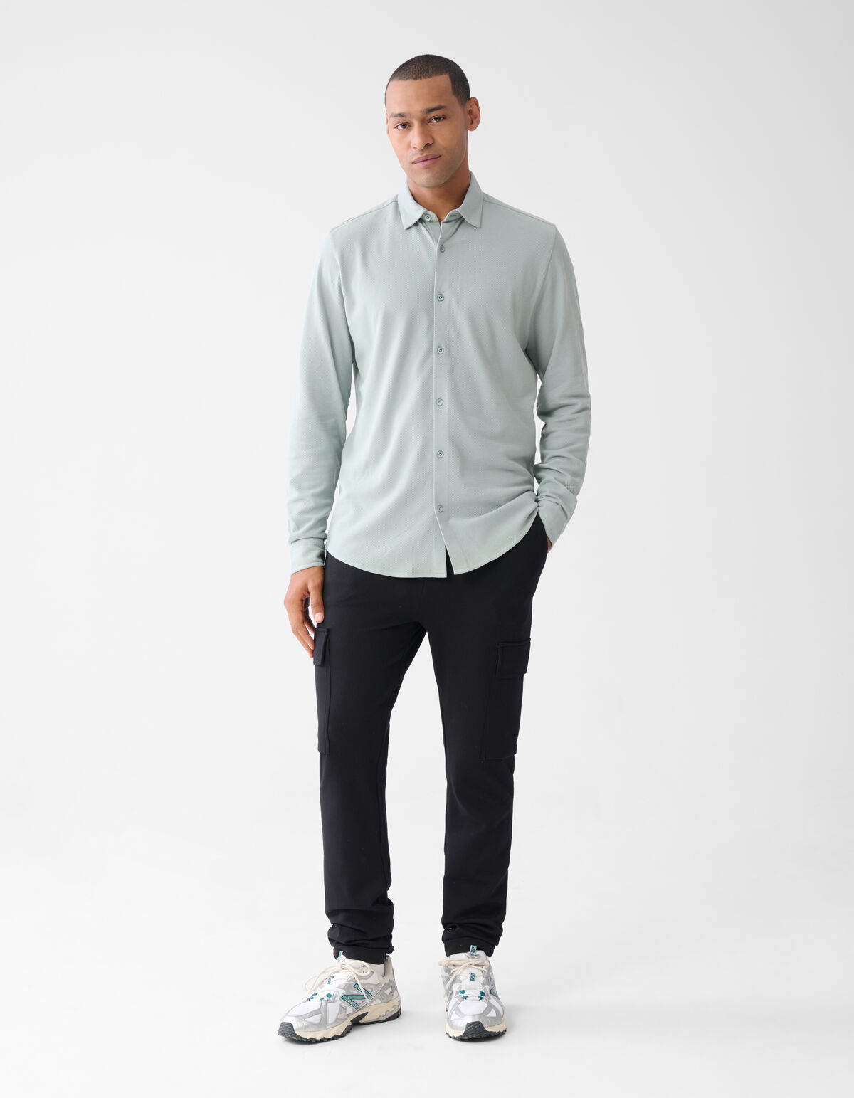Structuur Overhemd Lichtgroen SHOEBY MEN