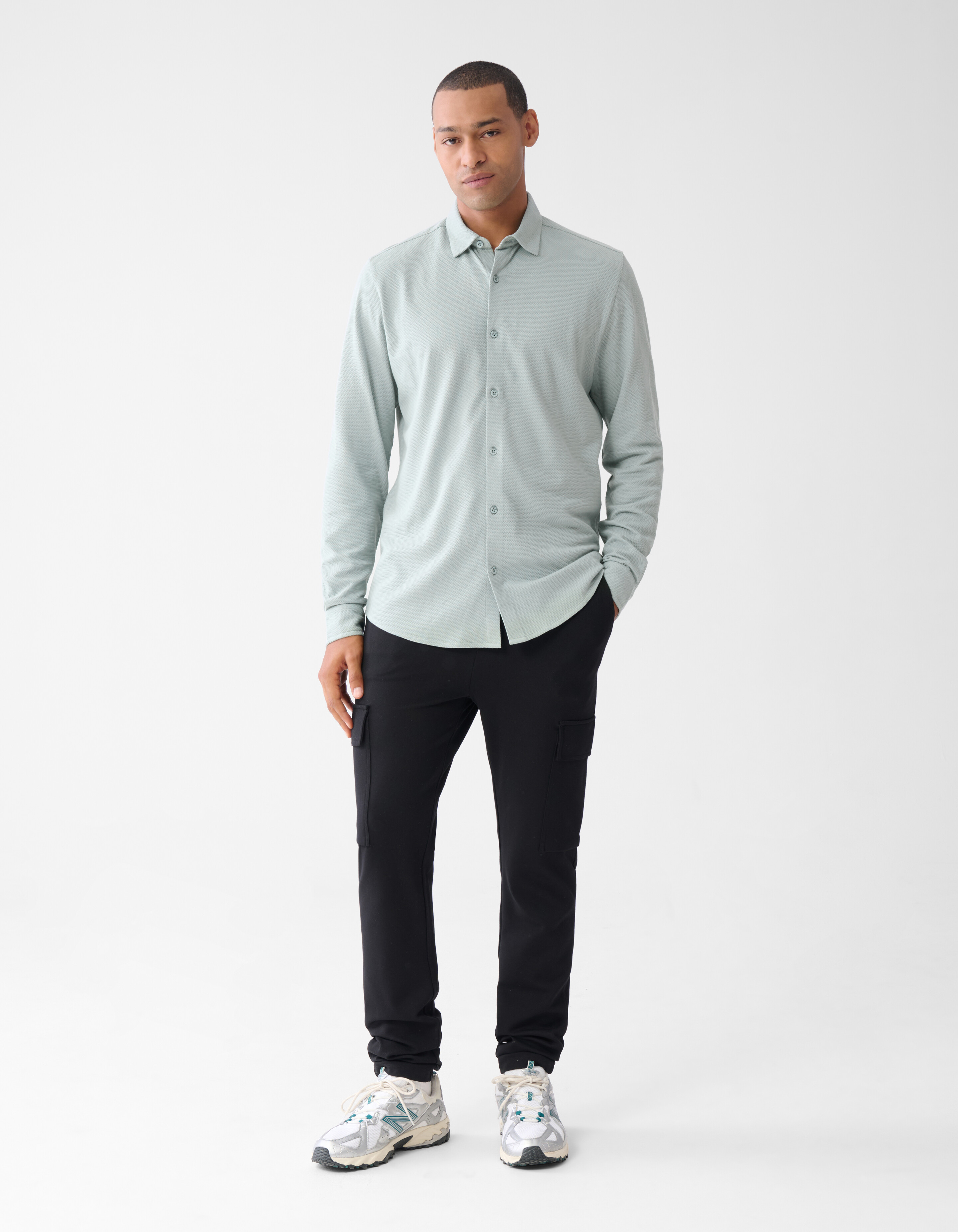 Structuur Overhemd Lichtgroen SHOEBY MEN